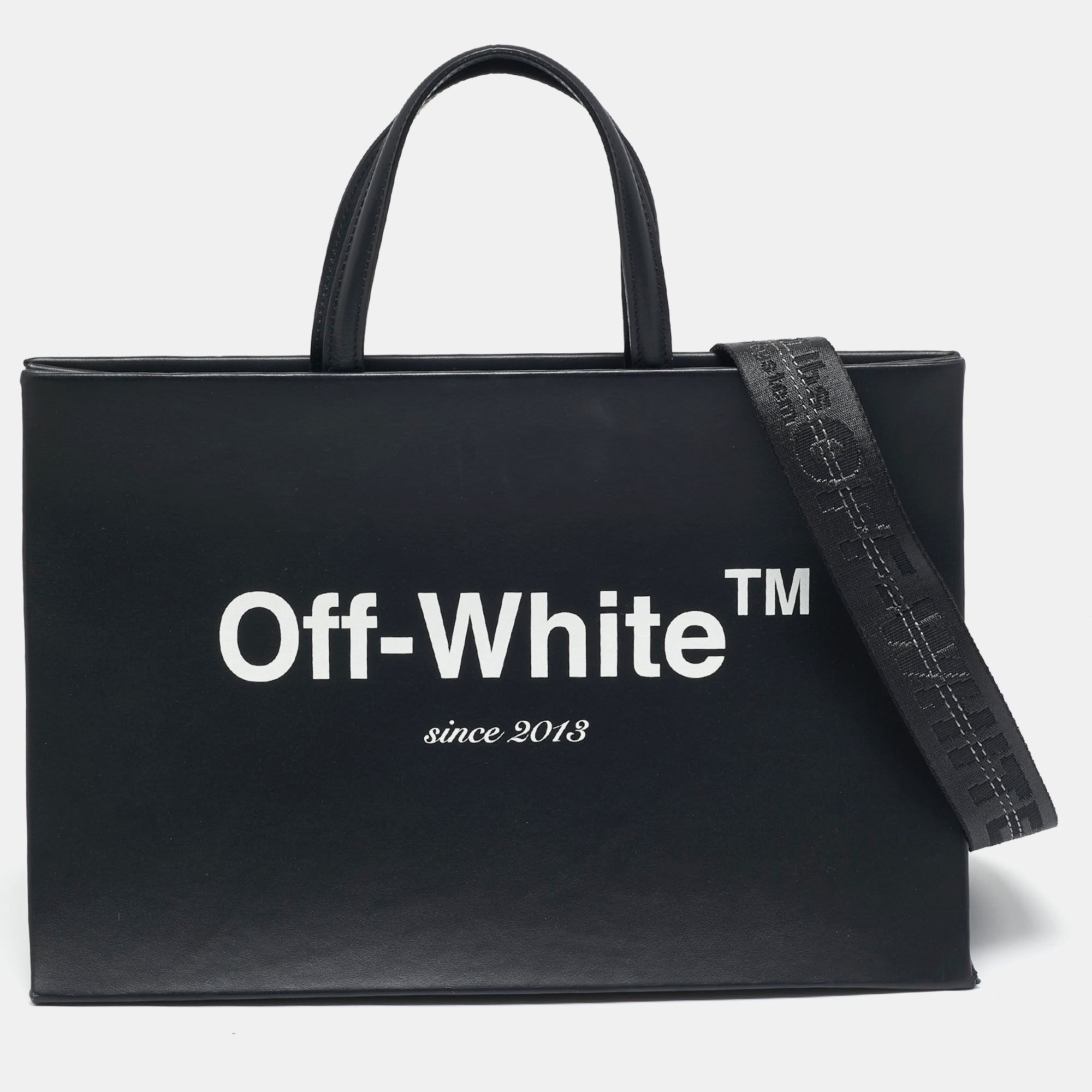 

Off-White Black Leather  Box Tote