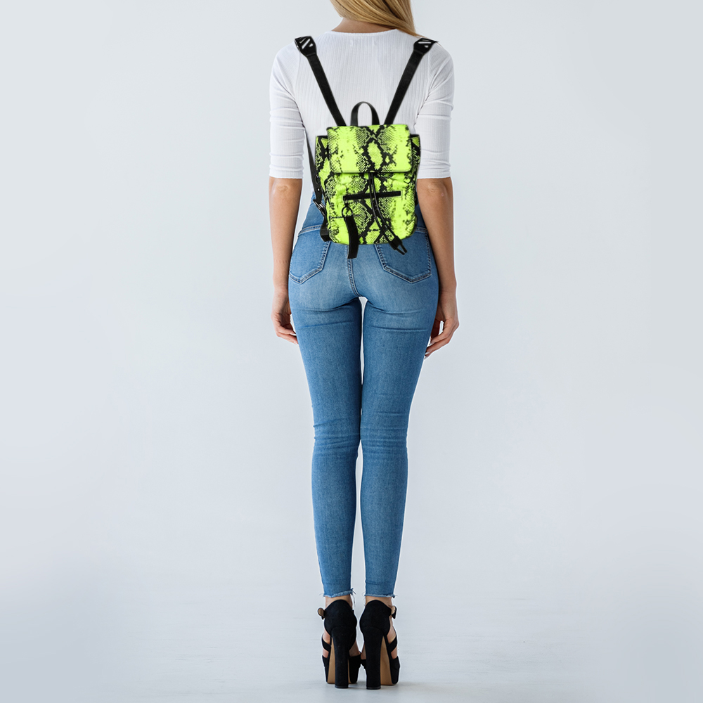 

Off-White Neon Green Animal Print Nylon And Leather Backpack