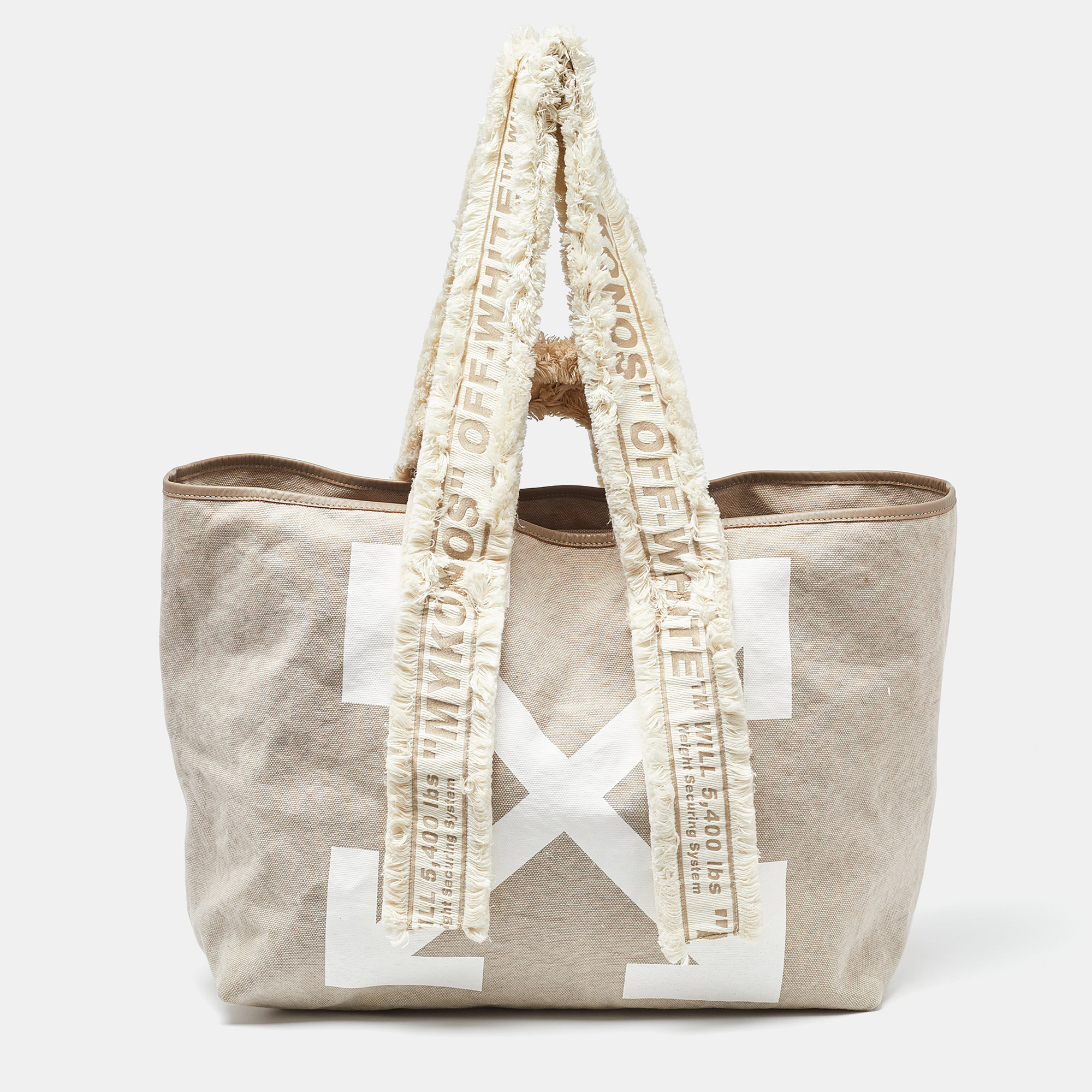 Off-White c/o Virgil Abloh Cream/White Canvas and Arrows Tote 