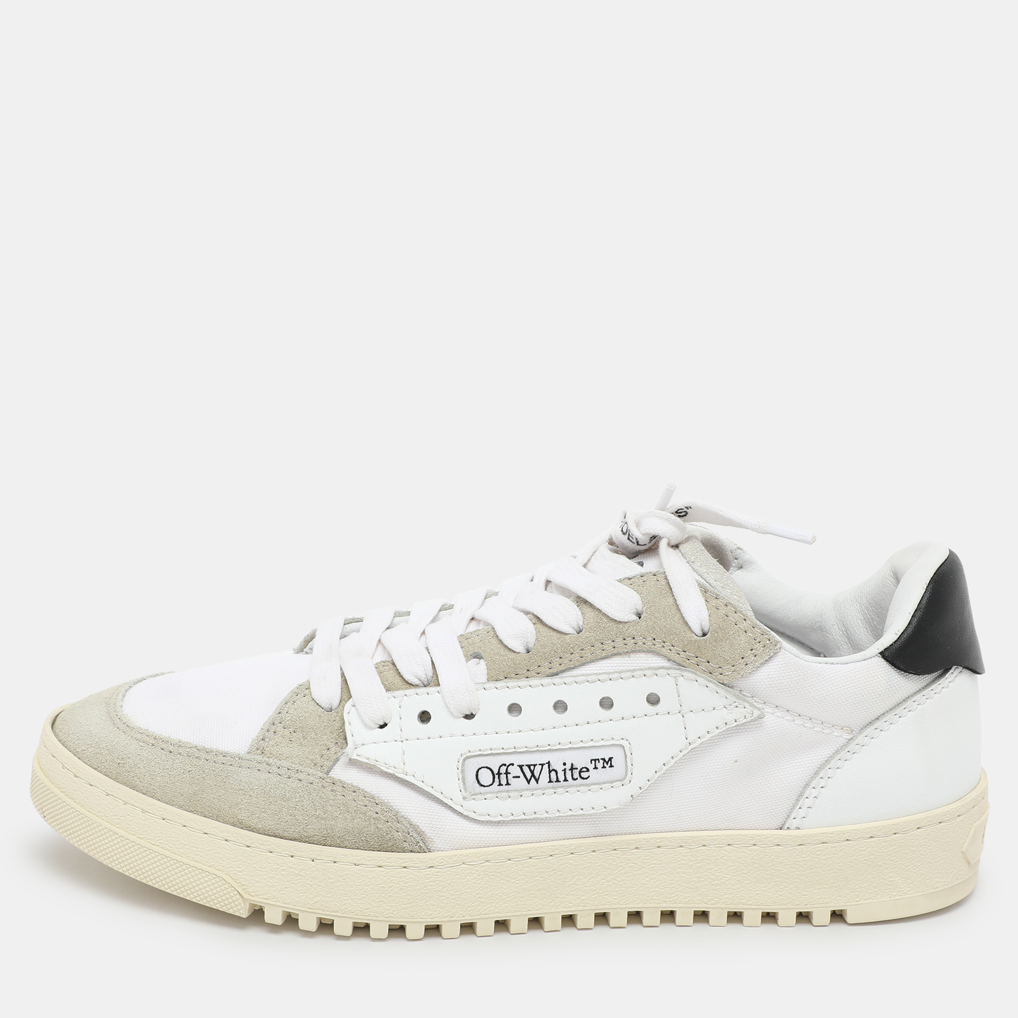 

Off-White White/Grey Canvas and Suede 5.0 Low Top Sneakers Size