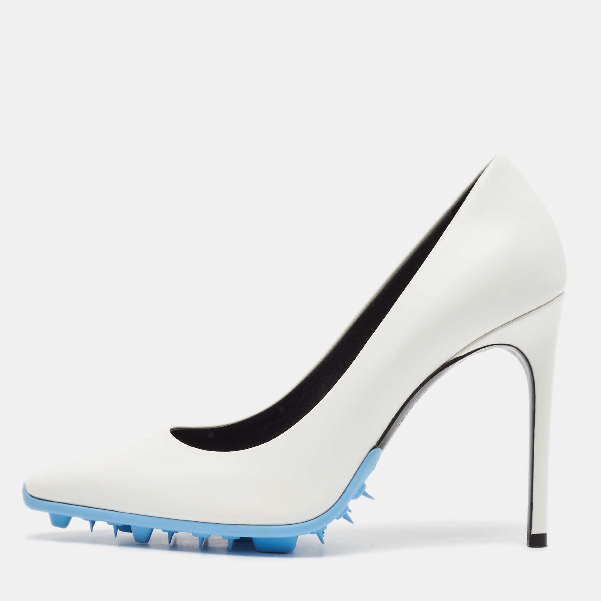 

Off-White White Leather Pointed Toe Pumps Size