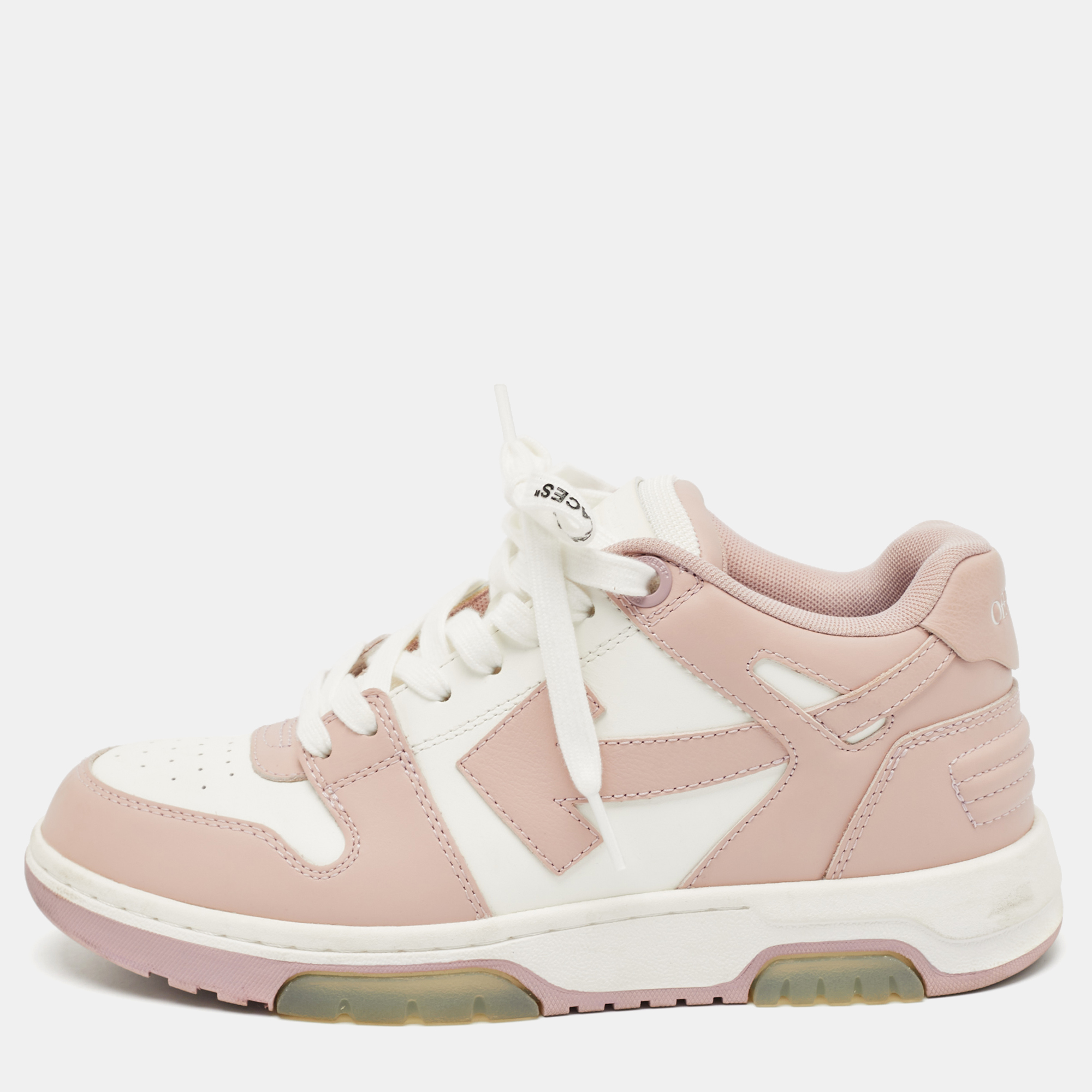 

Off-White Pink/White Leather Out Of Office Sneakers Size