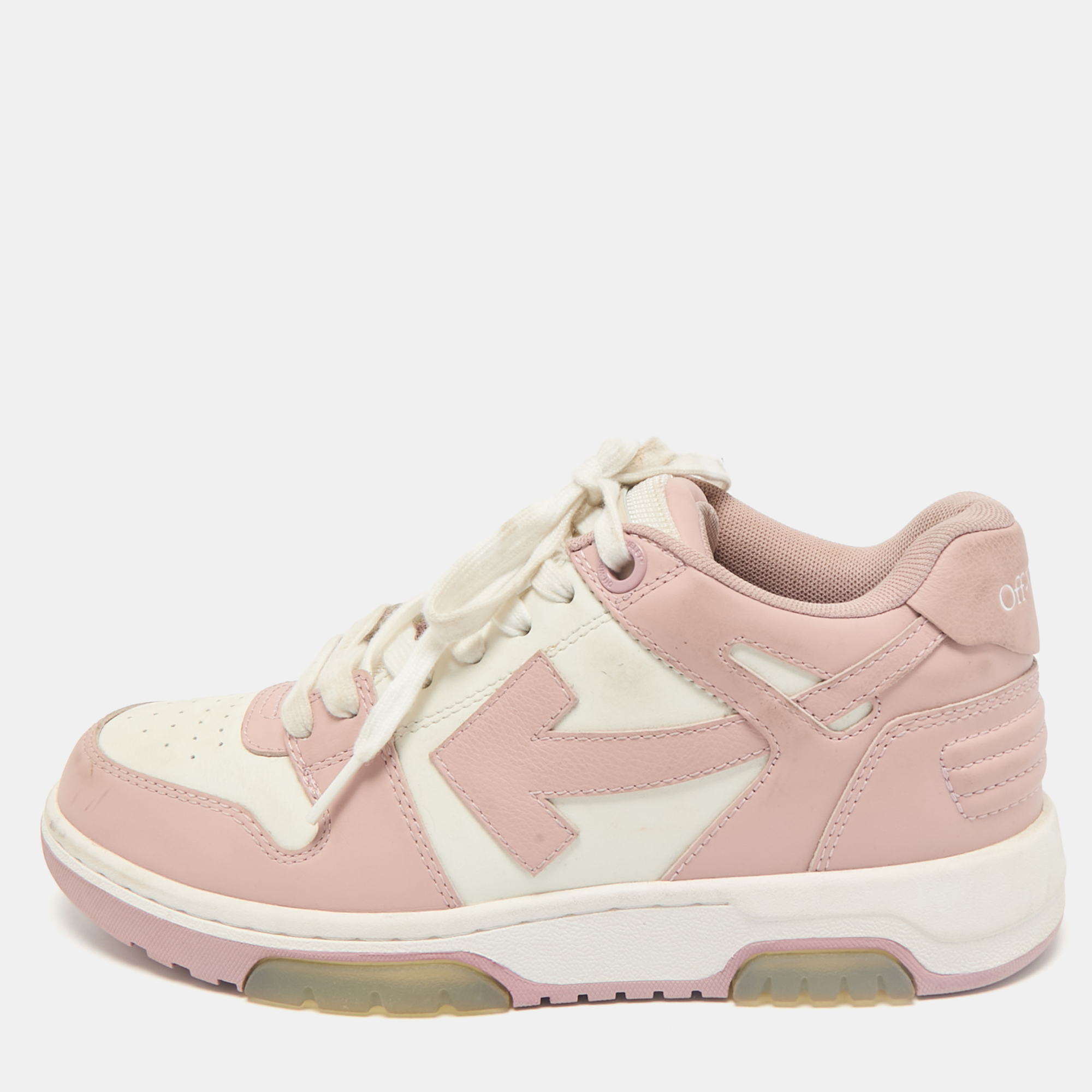 

Off-White White/Pink Leather HG Runner Low Top Sneakers Size