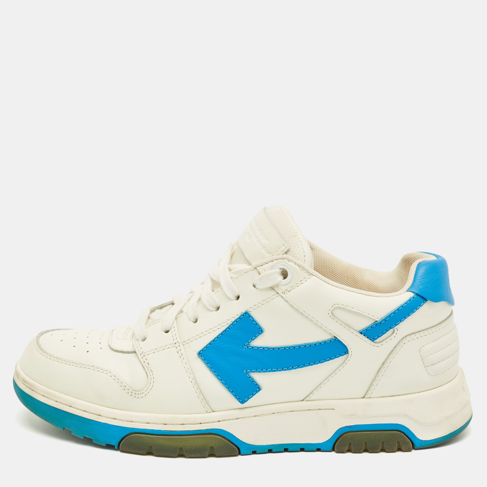 Pre-owned Off-white White/blue Leather Out Of Office Sneakers Size 41
