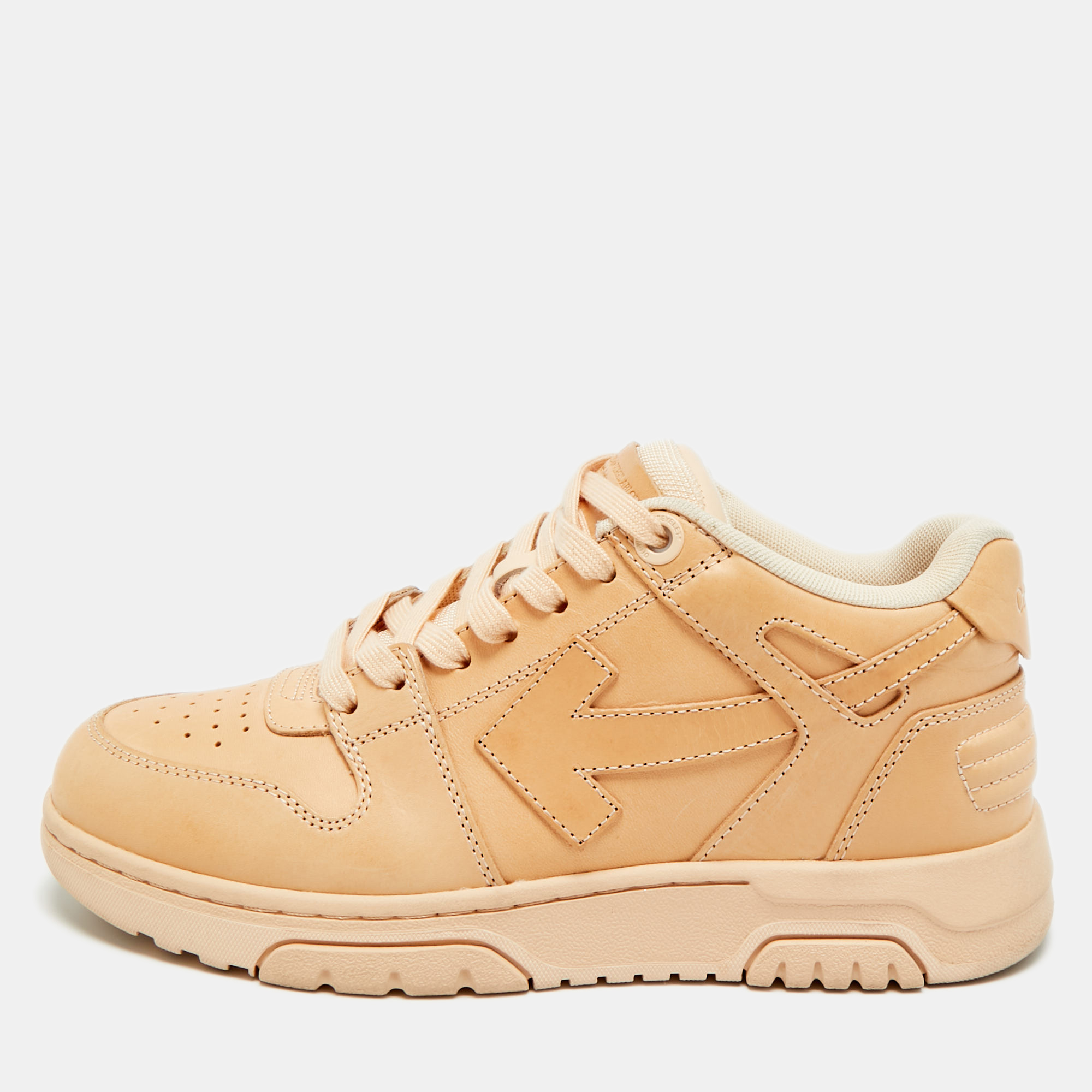 

Off-White Out of Office Size  Beige Leather Low Top Sneakers