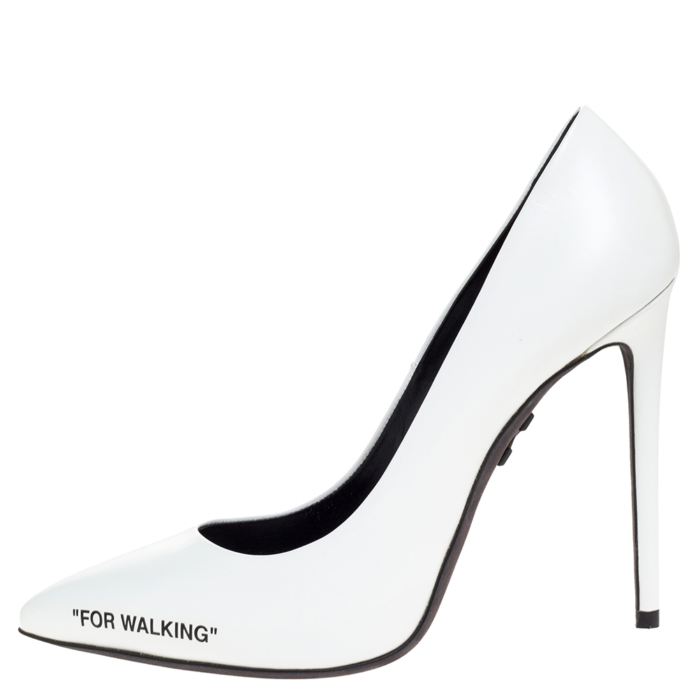 

Off-White White Leather Pointed Toe Pumps Size