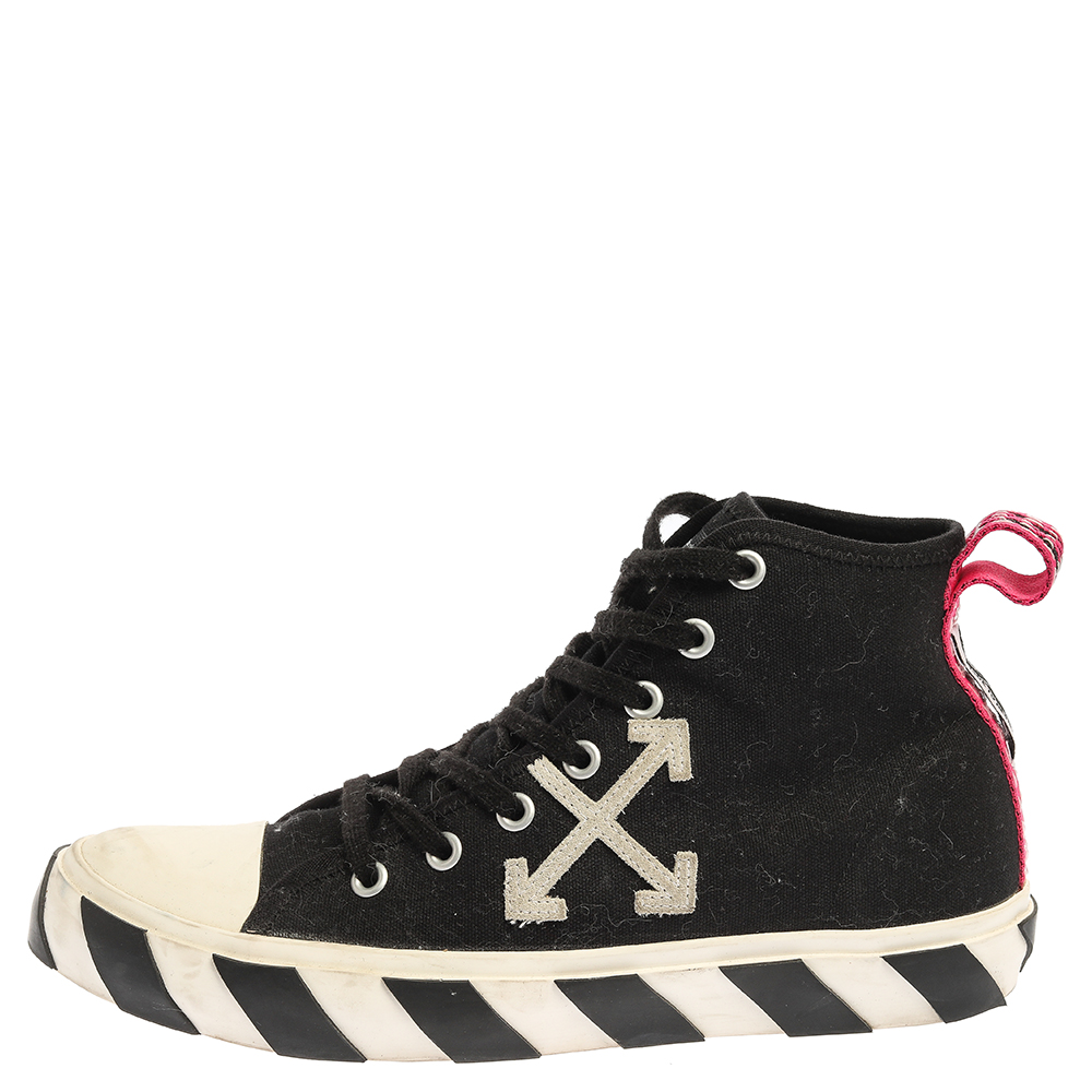 

Off White Black/White Canvas High-top Arrow Sneakers Size