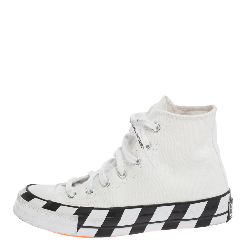 

Off-White White Canvas High Top Sneakers Size