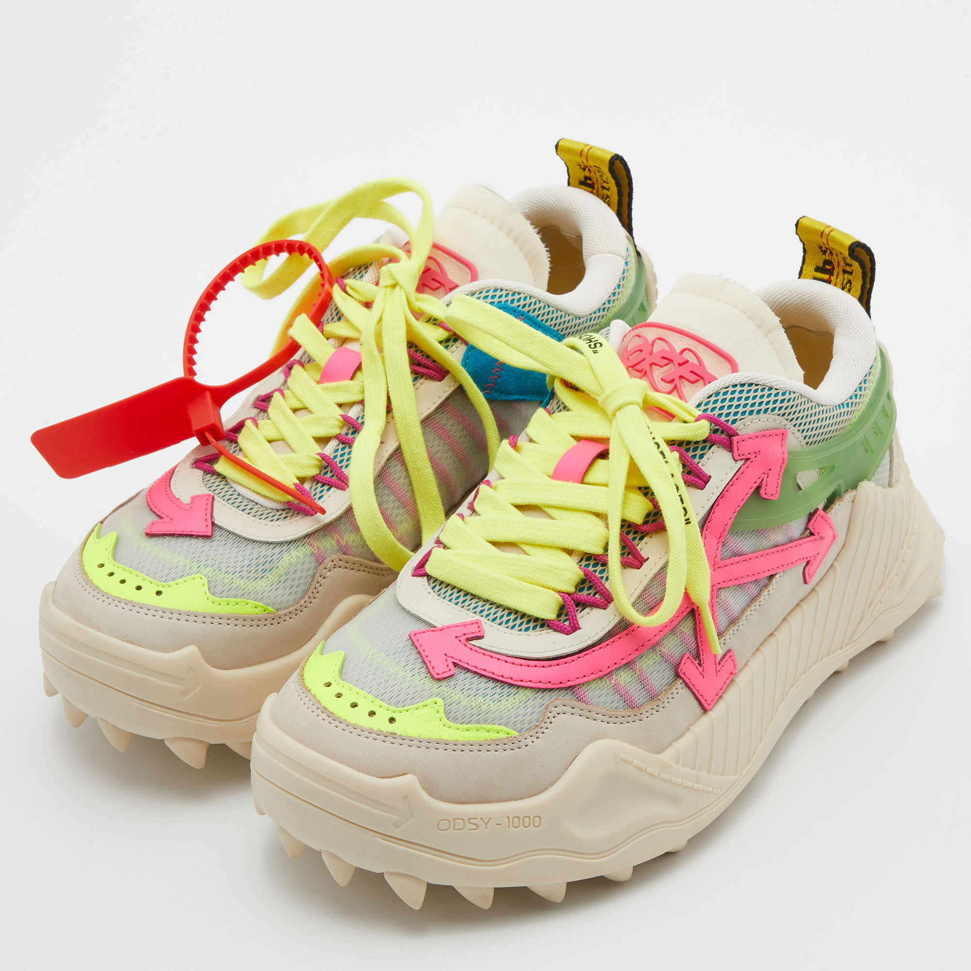 

Off-White Multicolor Mesh and Leather Odsy 1000 Sneakers Size
