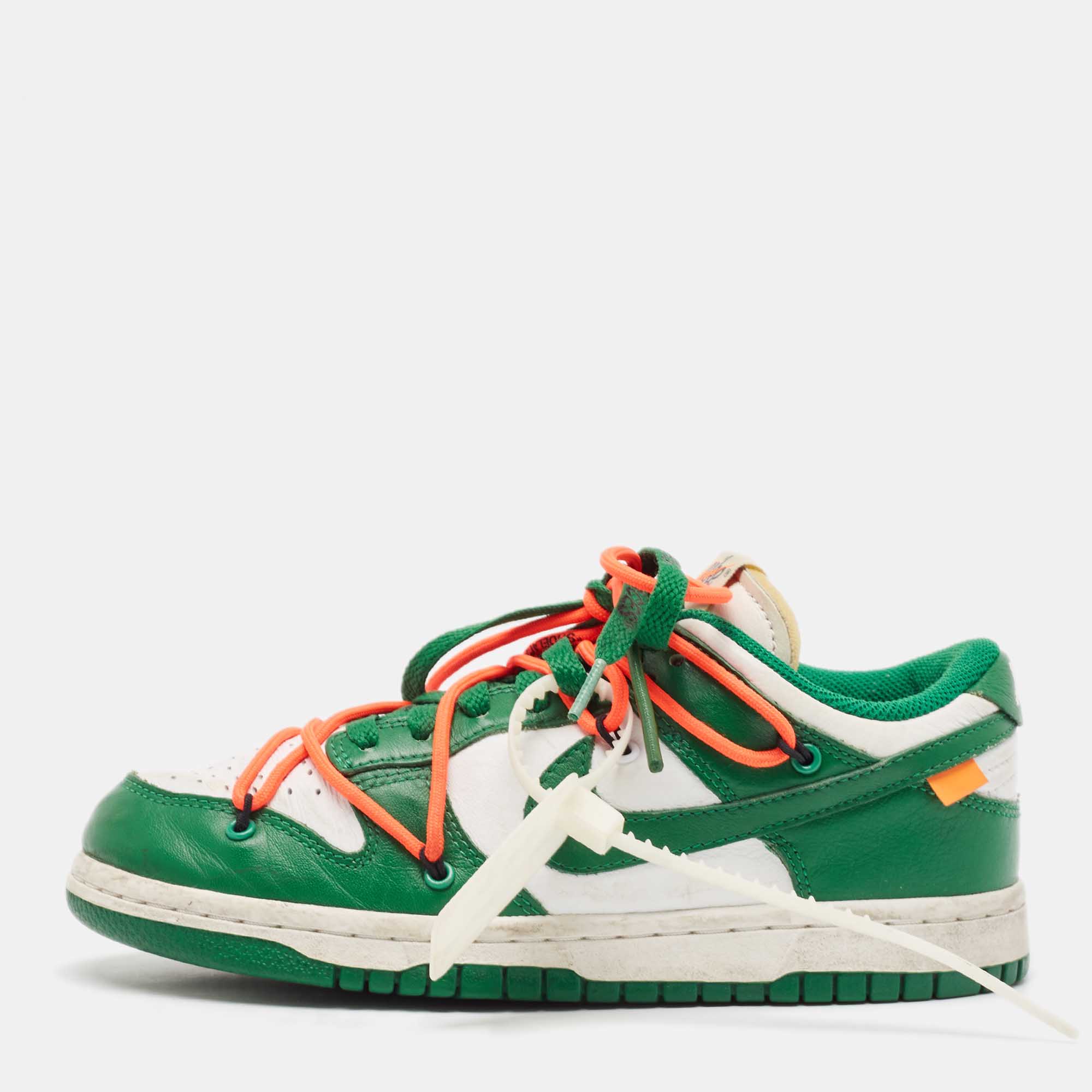 

Off-White x Nike Green/White Leather Dunk Low Sneakers Size