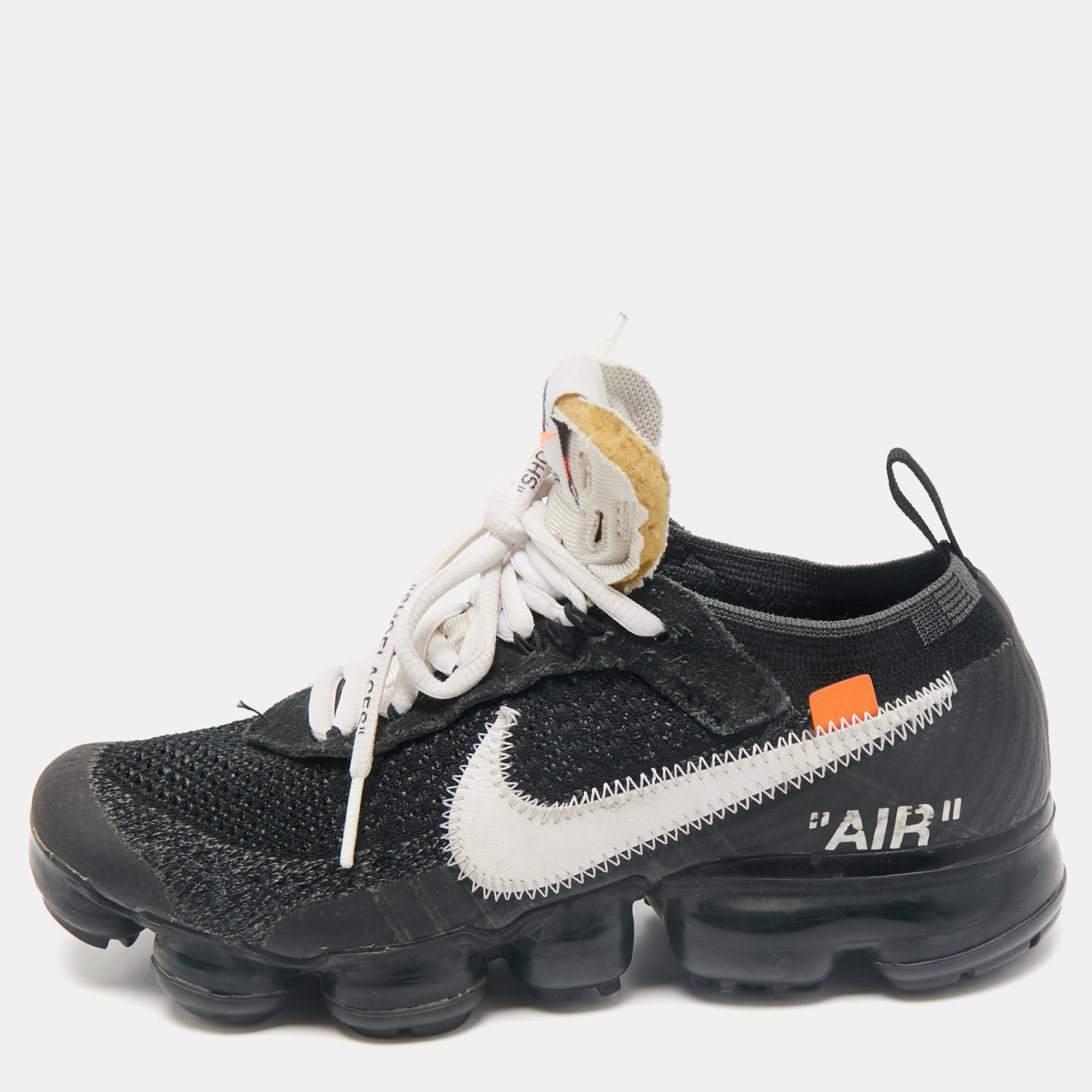 

Off-White x Nike Black Knit Fabric Air VaporMax Sneakers Size
