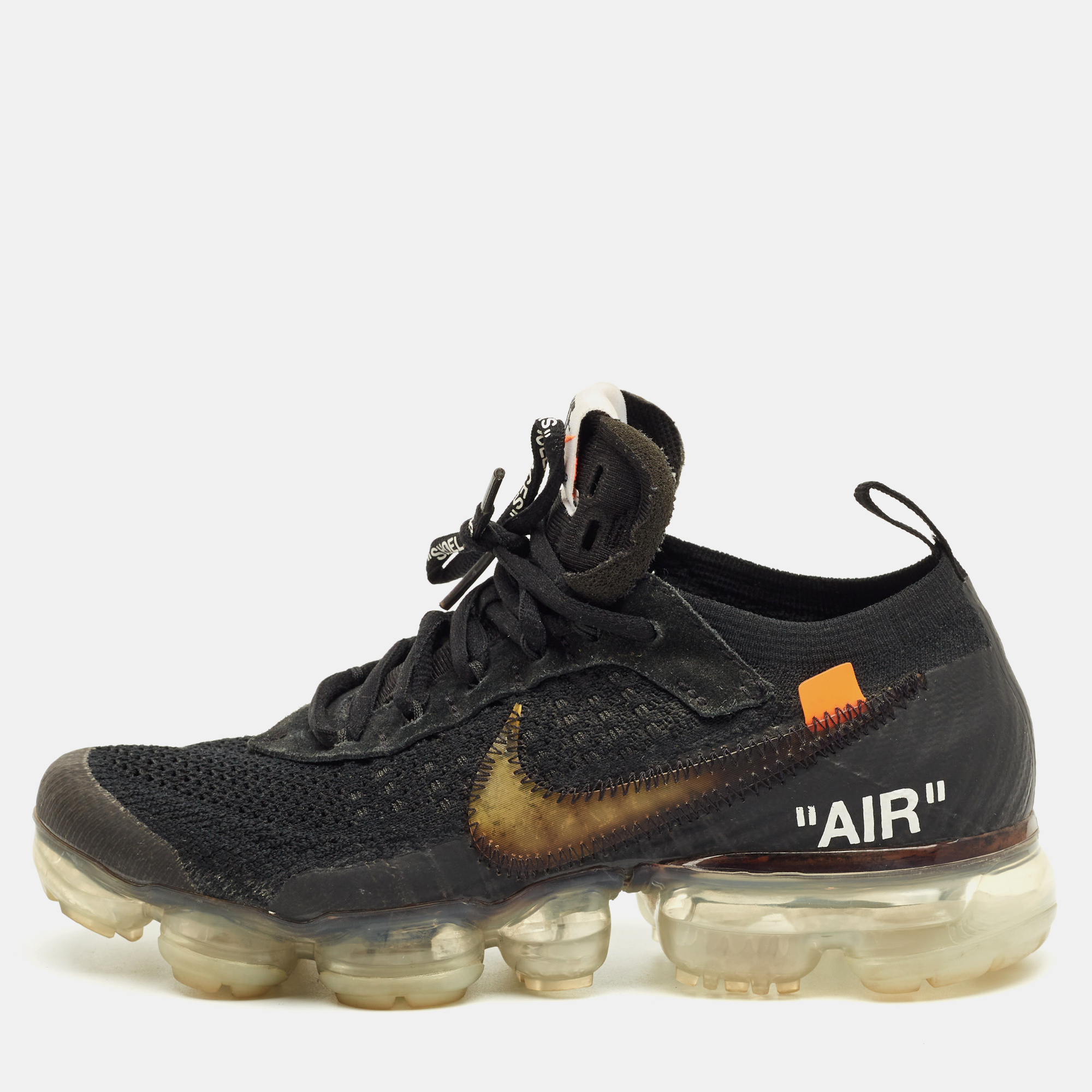 

Off-White x Nike Black Knit Fabric Air VaporMax Sneakers Size 37.5