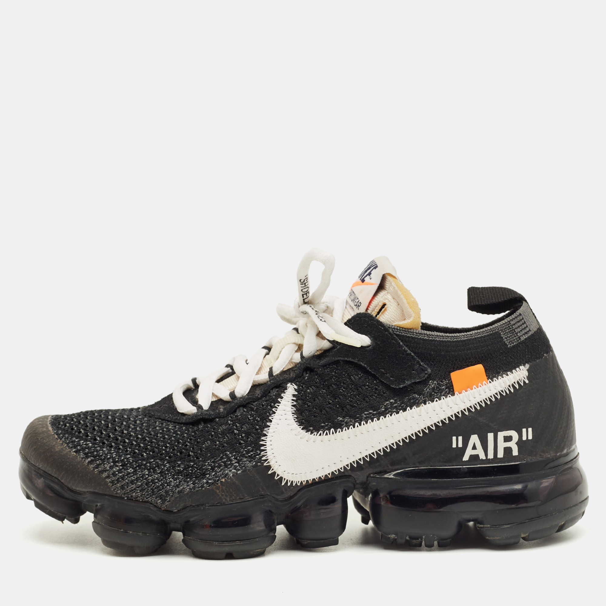 

Off-White x Nike Black Knit Fabric Air VaporMax Sneakers Size 36.5