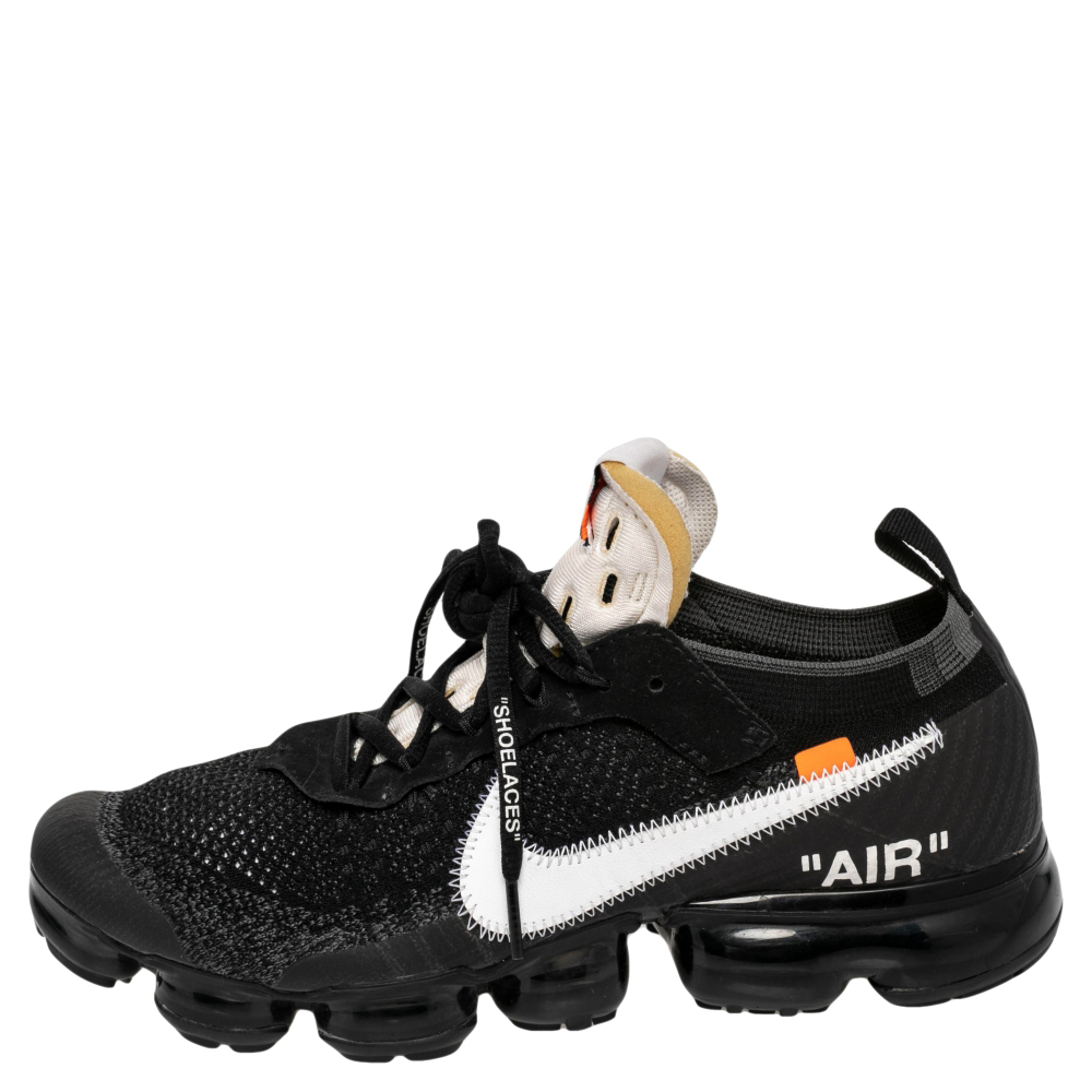

Nike x Off-White Black Knit Fabric And Suede Air Vapormax Sneakers Size