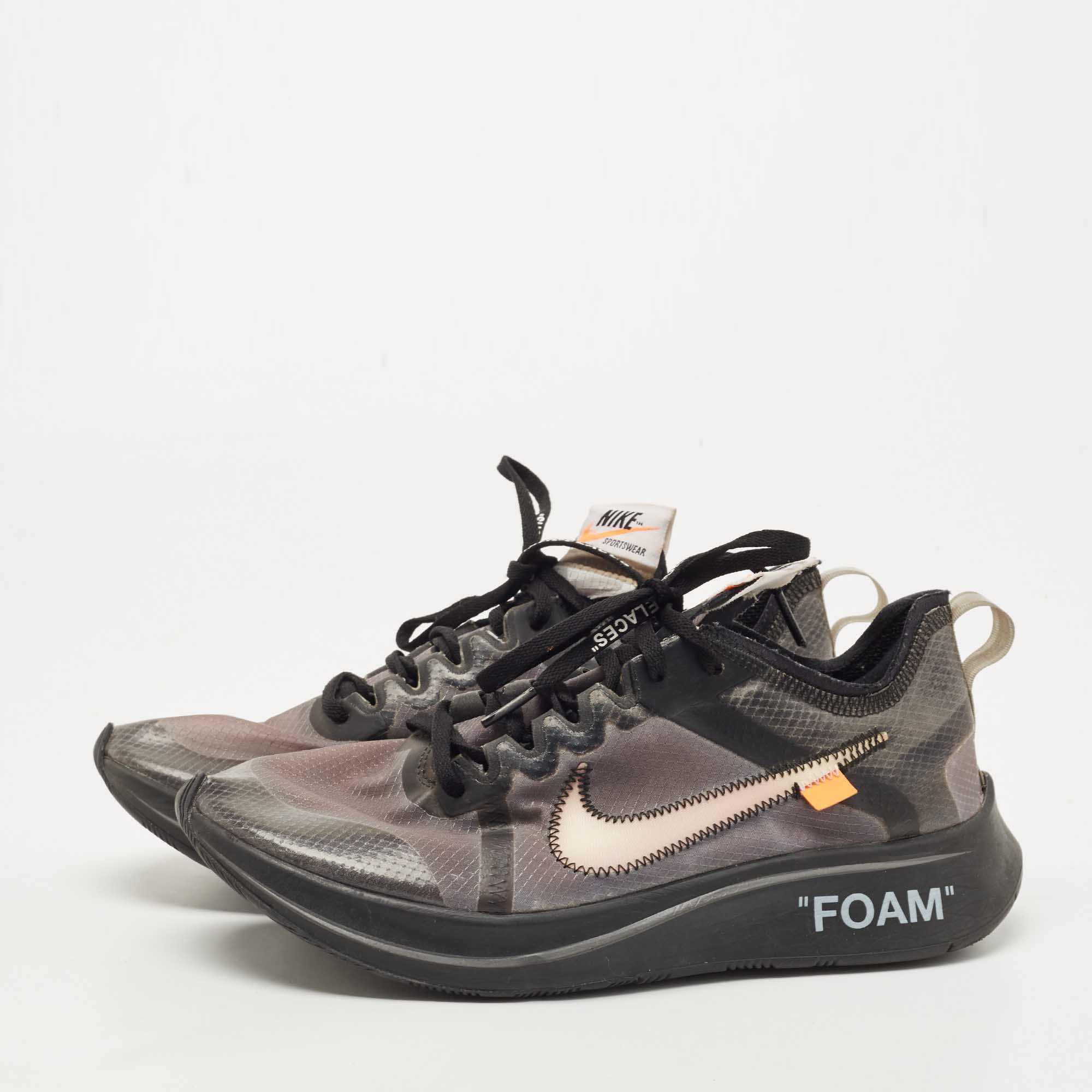 

Off-White x Nike Grey/Black Nylon Lace Up Sneakers Size