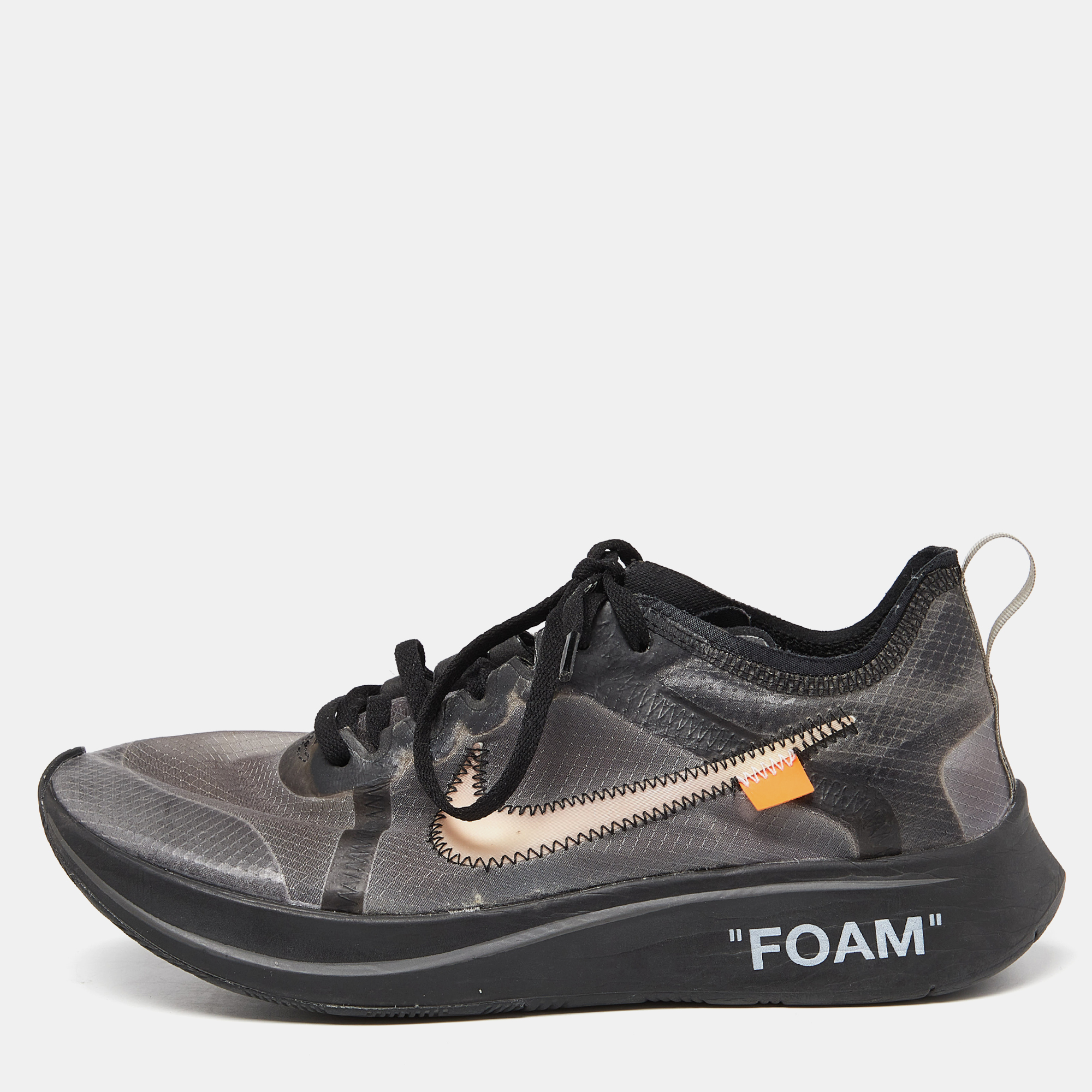 

Off White x Nike Two Tone Mesh Zoom Fly SP Black Sneakers Size