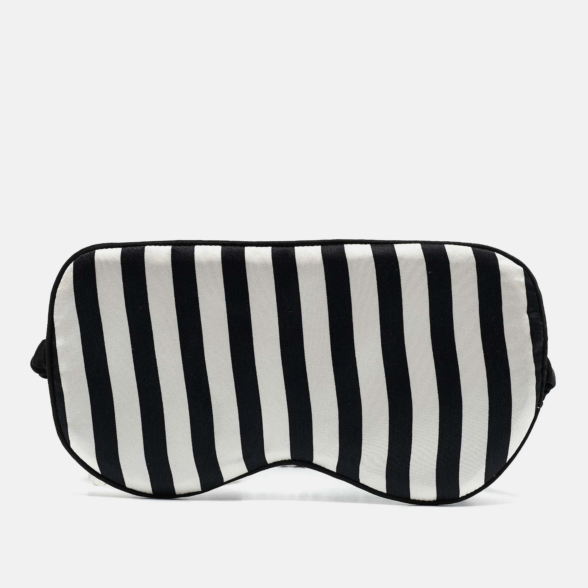 

Olivia von Halle White Striped Silk Satin Nika Reversible Eye Mask