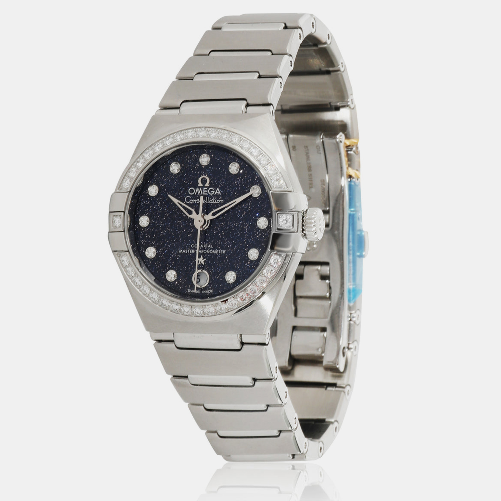 

Omega Blue Stainless Steel Constellation 131.15.29.20.53.001 Automatic Women's Wristwatch 29 mm