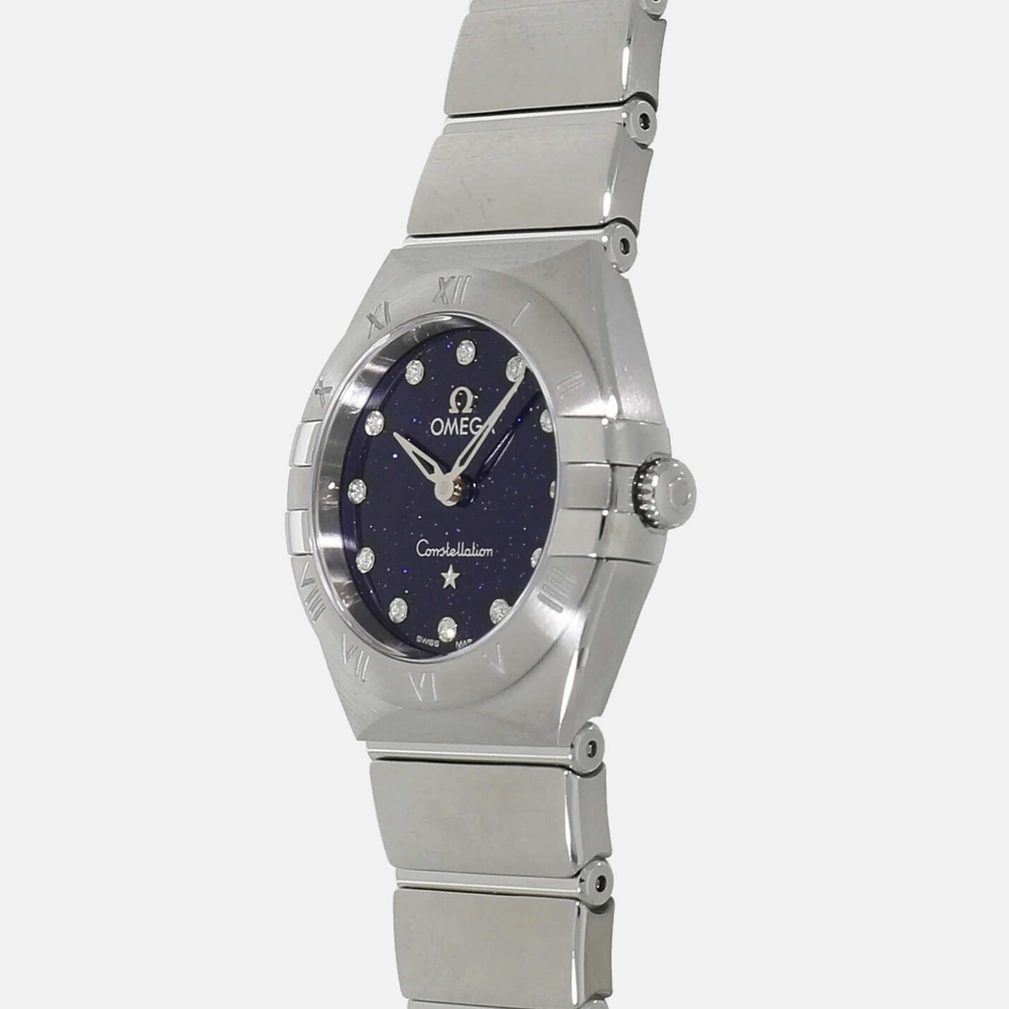 

Omega Blue Stainless Steel Constellation 131.10.25.60.53.001 Quartz Women's Wristwatch 25 mm