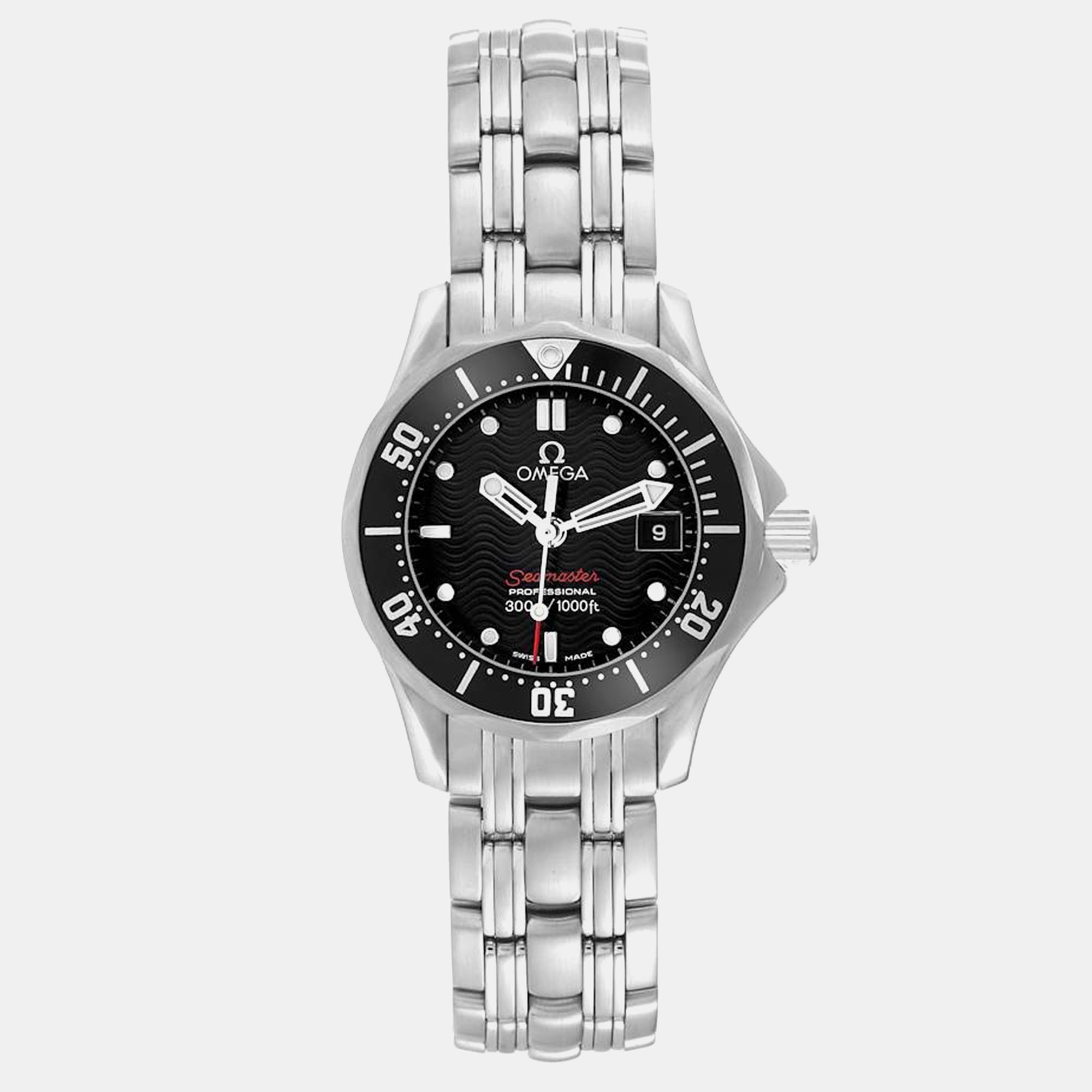 

Omega Black Stainless Steel Seamaster 212.30.28.61.01.001 Quartz Women's Wristwatch 28 mm