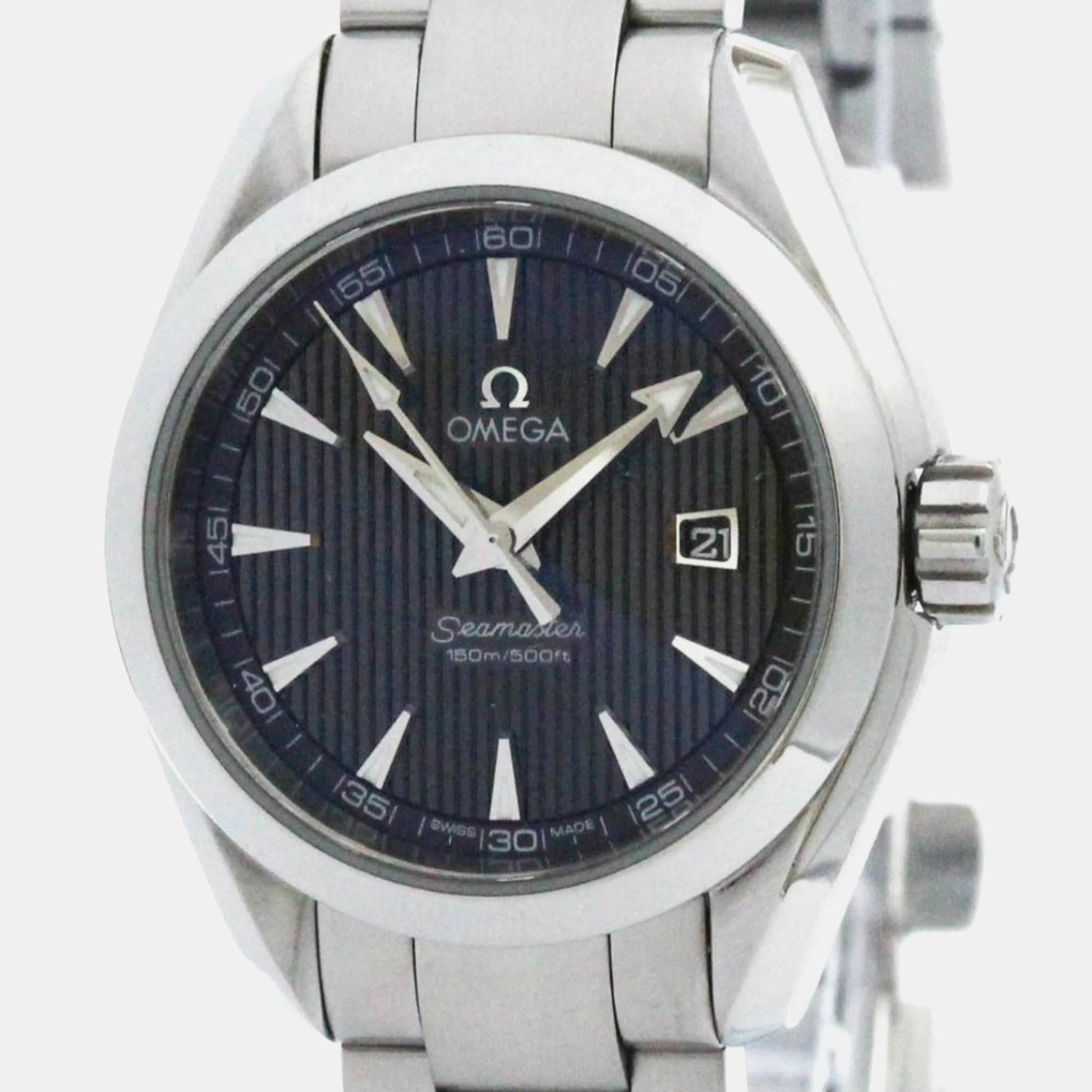 

Omega Black Stainless Steel Seamaster Aqua Terra 231.10.30.61.06.001 Quartz Women's Wristwatch 30 mm