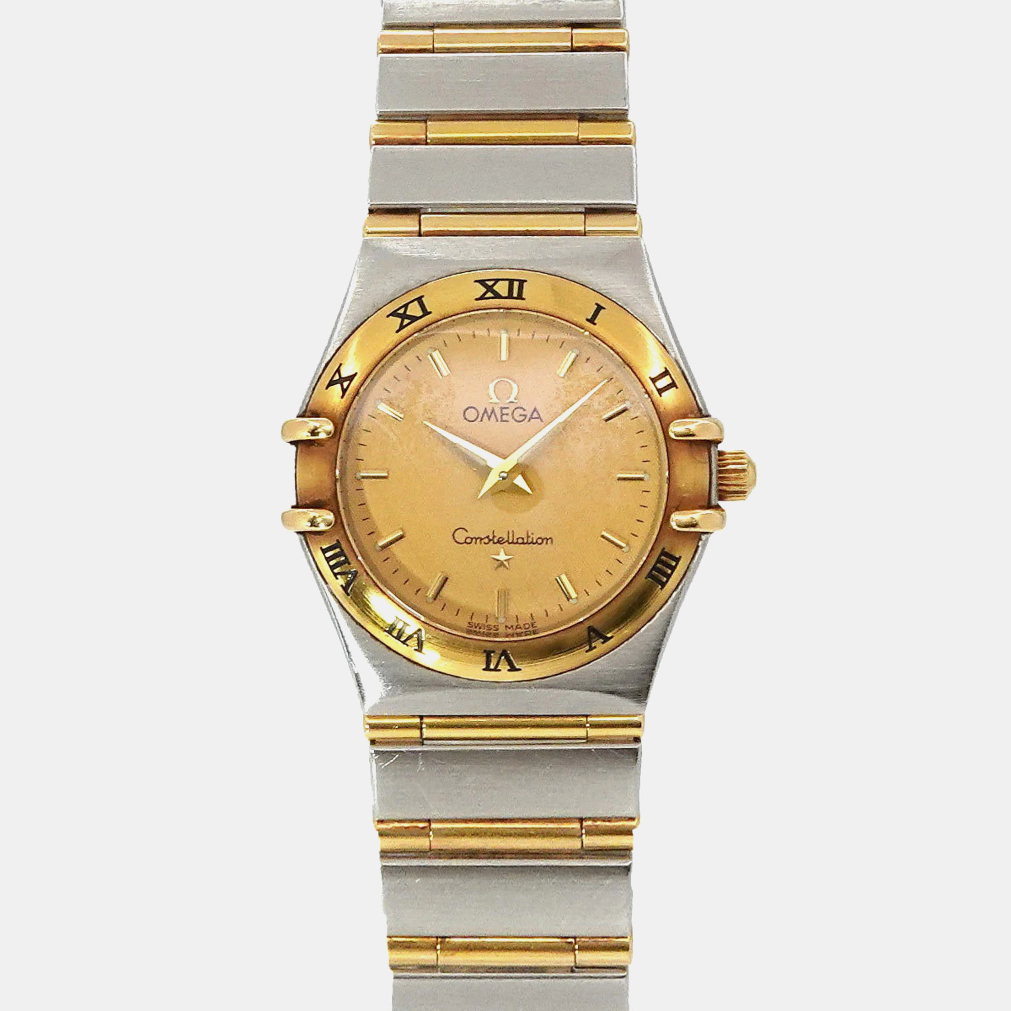 

Omega Gold 18k Yellow Gold Stainless Steel Constellation Quartz Women's Wristwatch 30 mm