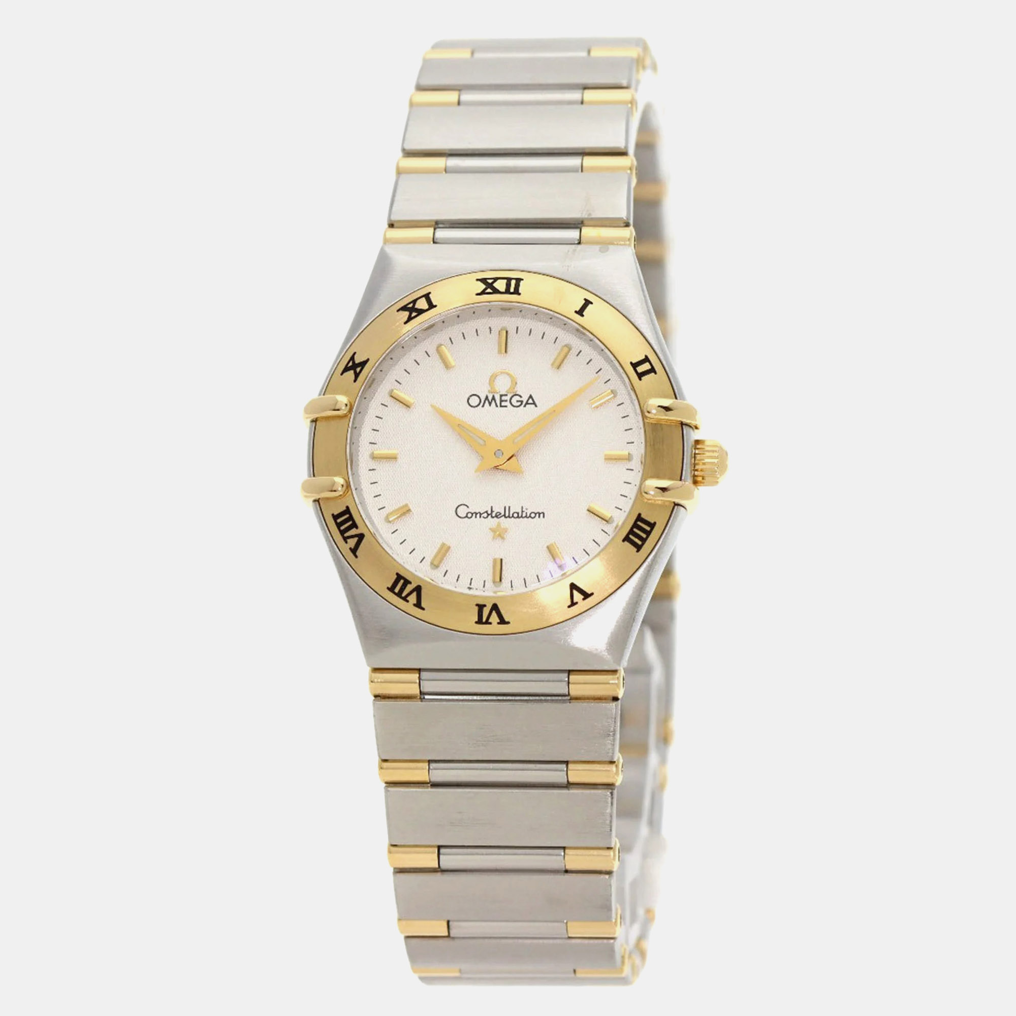 

Omega White 18k Yellow Gold Stainless Steel Constellation Quartz Women's Wristwatch 31 mm