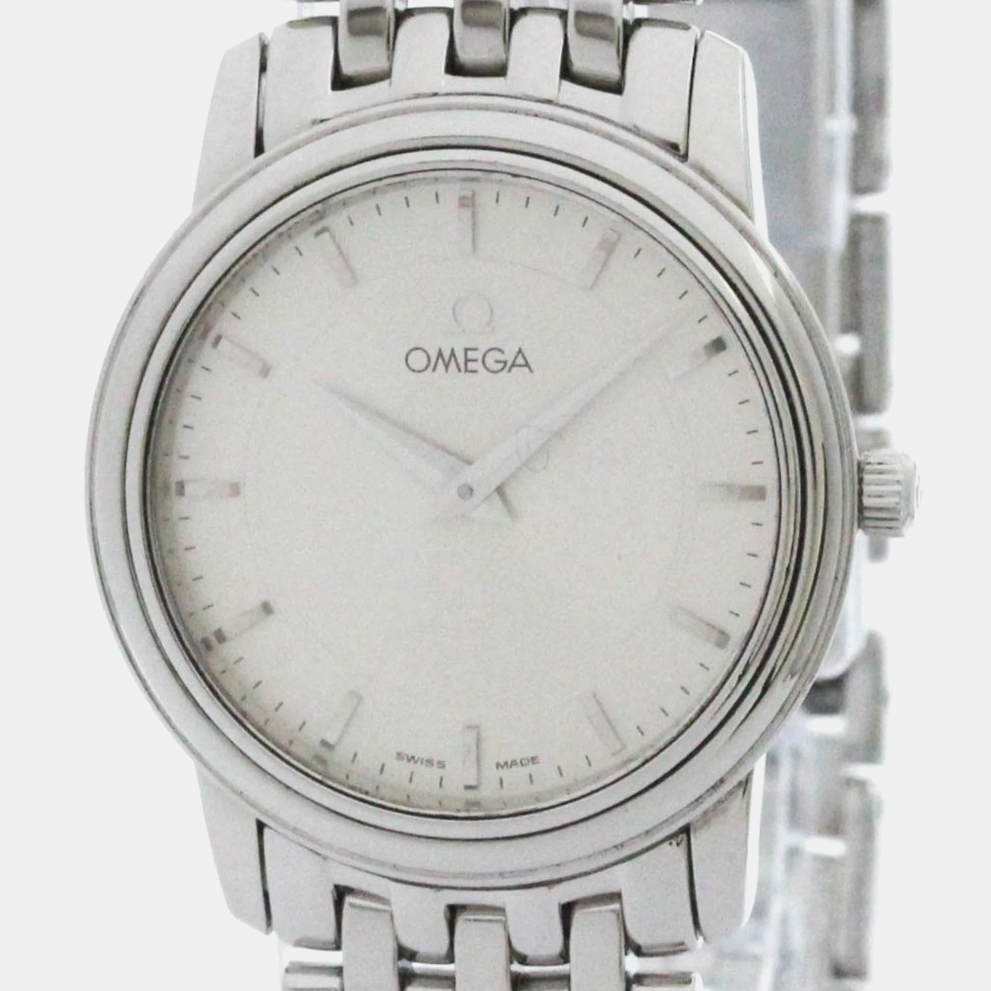 

Omega Silver Stainless Steel De Ville Prestige Quartz Women's Wristwatch 27 mm