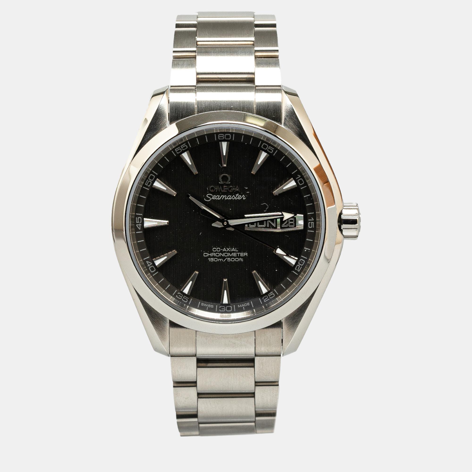 

Omega Black Automatic Stainless Steel Co-Axial Seamaster Aqua Terra Watch