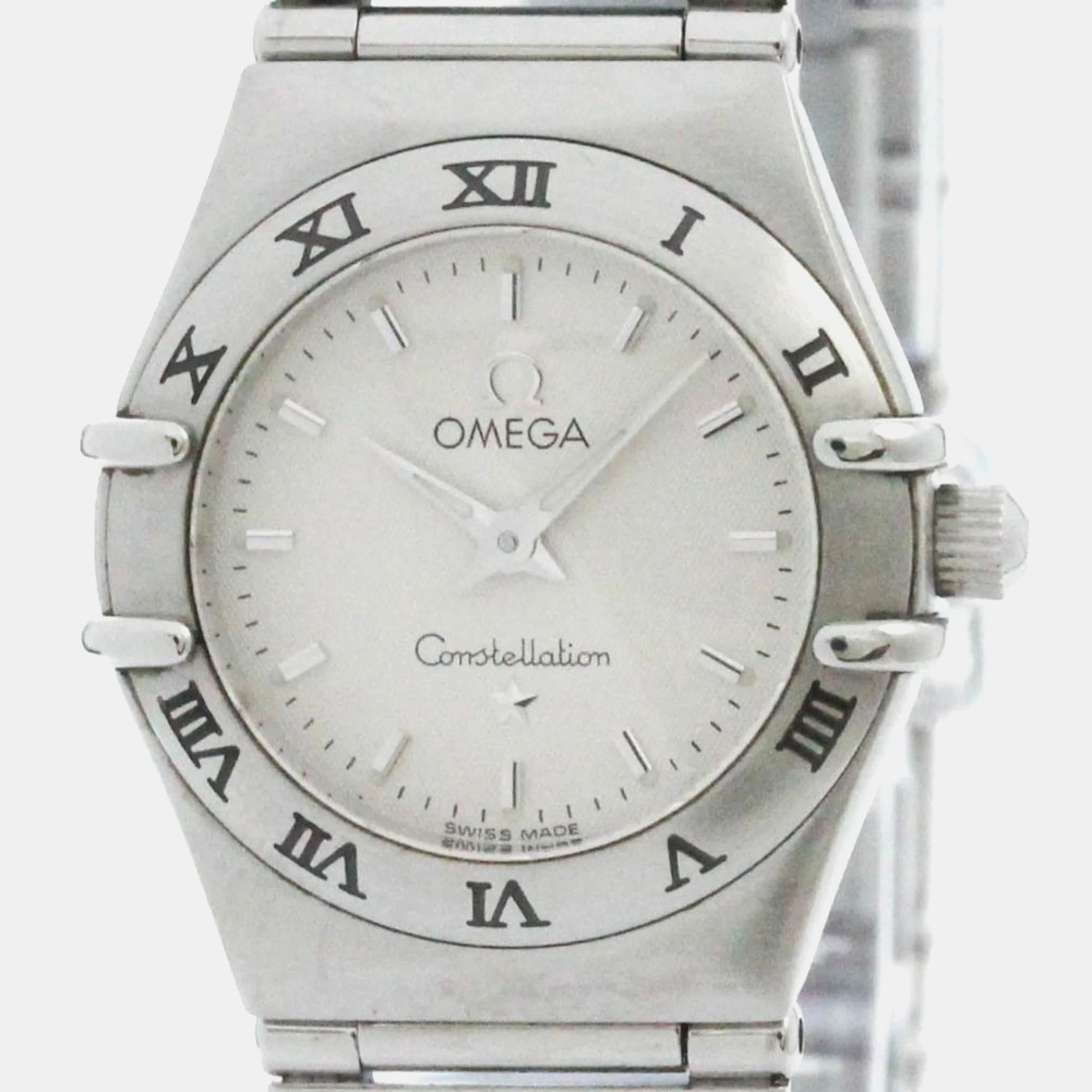 

Omega Silver Stainless Steel Constellation Quartz Women's Wristwatch 22 mm