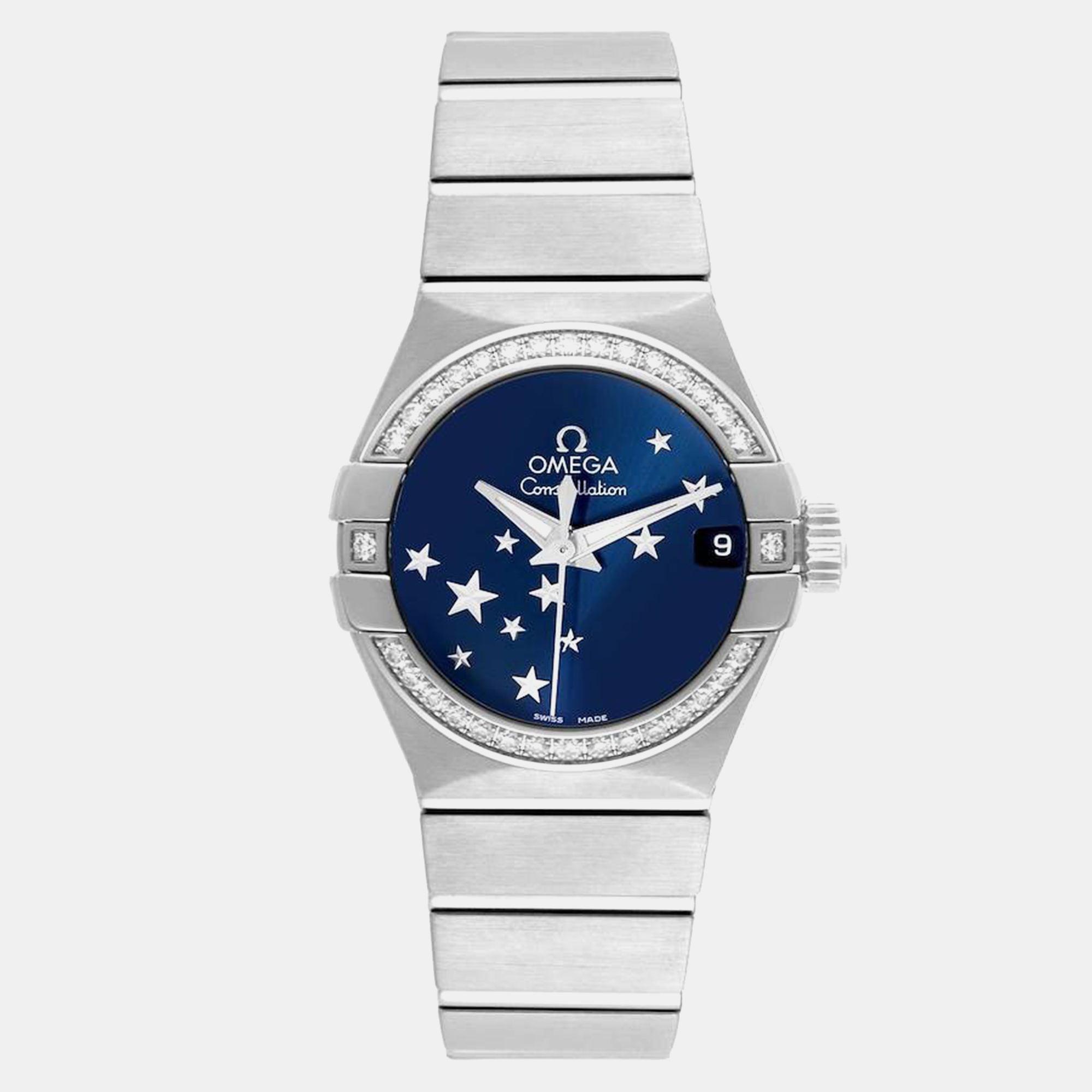 

Omega Blue Stainless Steel Constellation 123.15.27.20.03.001 Automatic Women's Wristwatch 27 mm