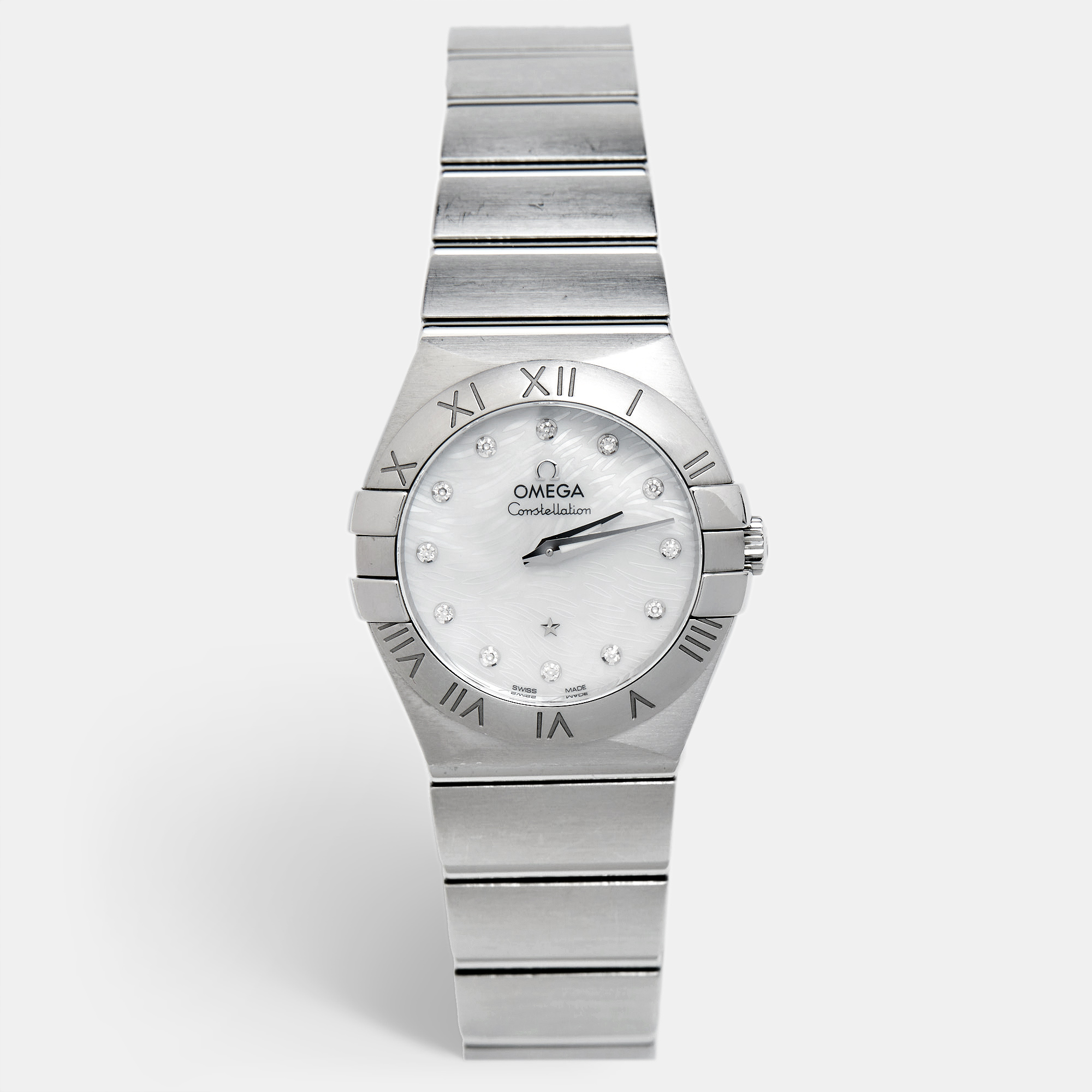 

Omega Mother Of Pearl Diamond Stainless Steel Constellation, Silver