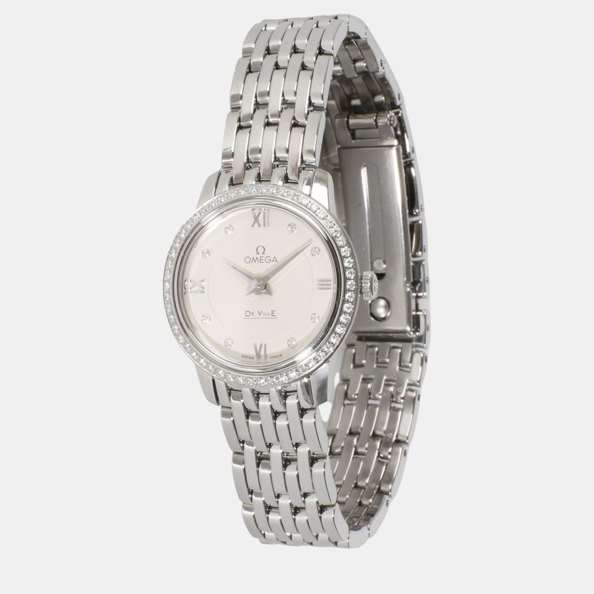 

Omega Stainless Steel DeVille Prestige 424.15.24.60.52.001 Women's Watch, Silver