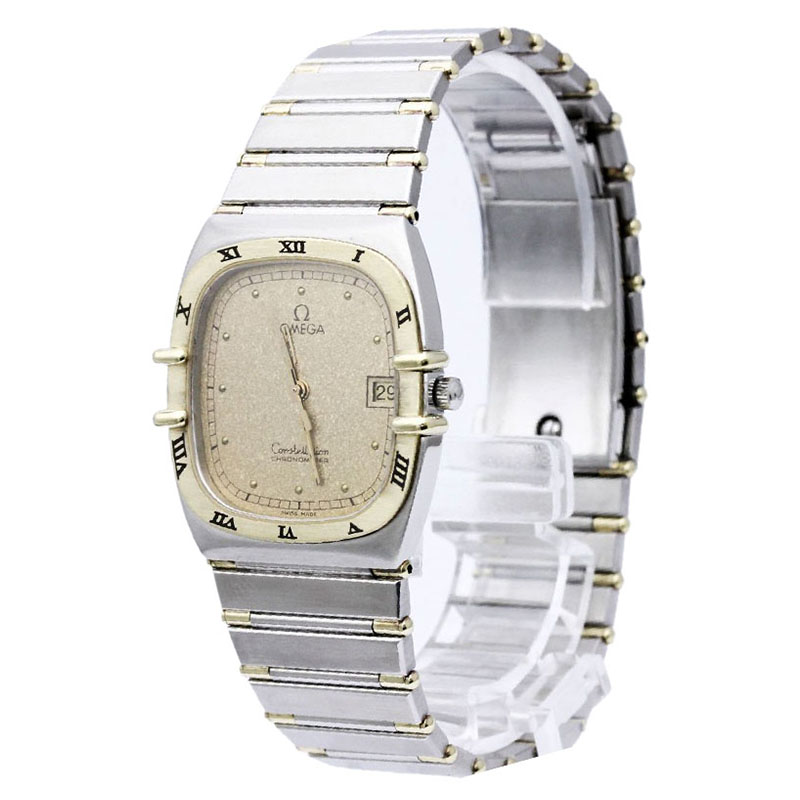 Pre Owned Omega Gold 18K Yellow Gold and Stainless Constellation Women's Wristwatch 31MM