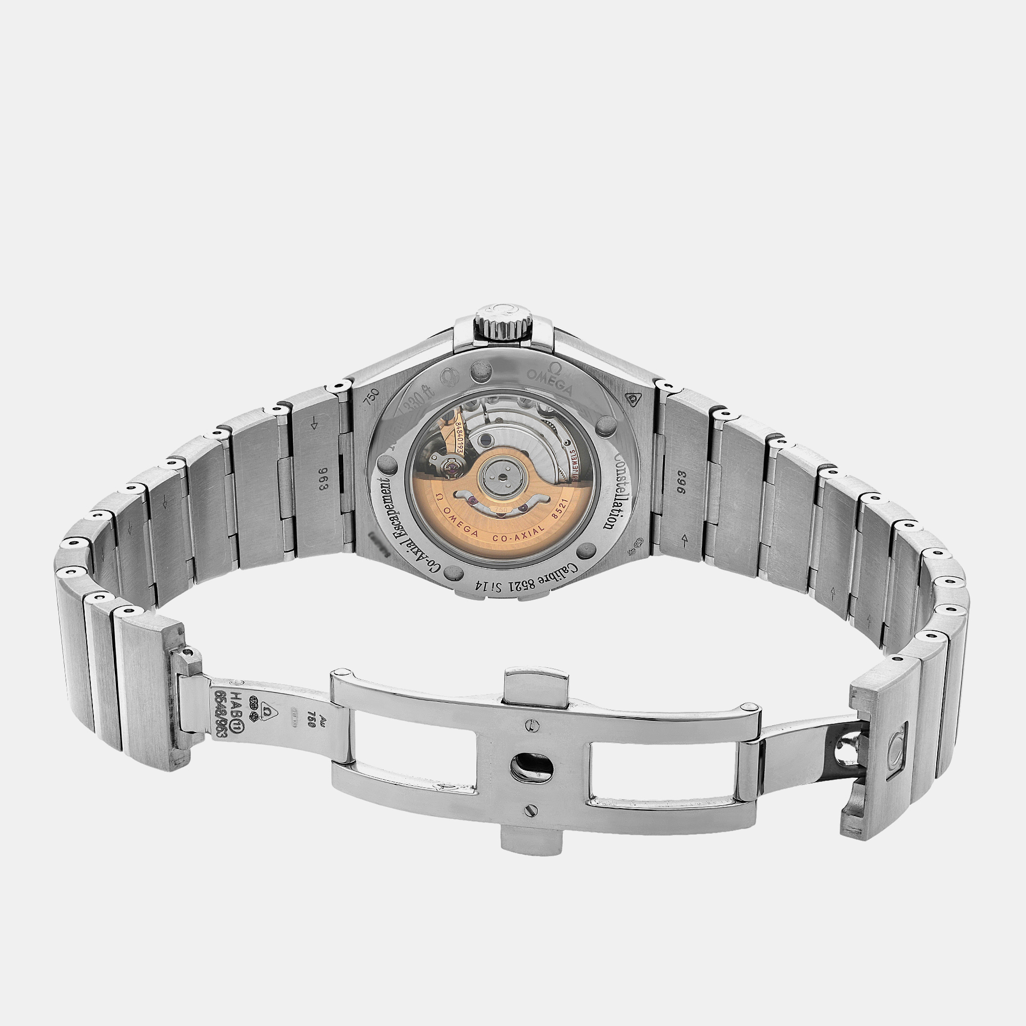 Omega Black 18K White Gold Constellation 123.55.31.20.51.001 Automatic Women`s Wristwatch 33mm 
