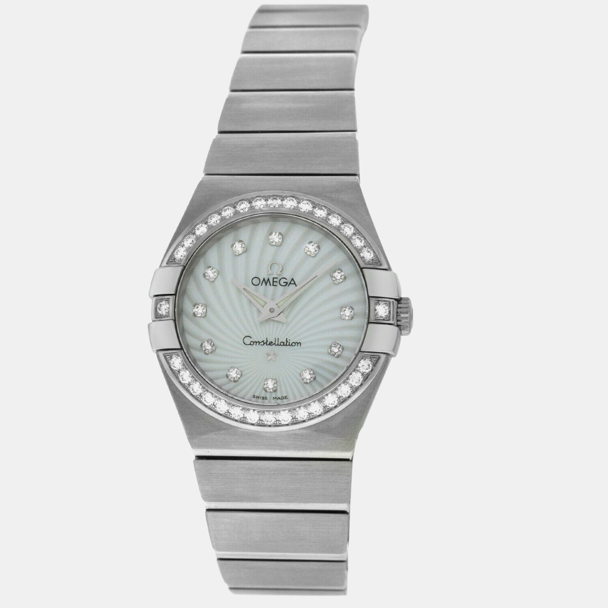 

Omega White MOP Stainless Steel Diamond Constellation