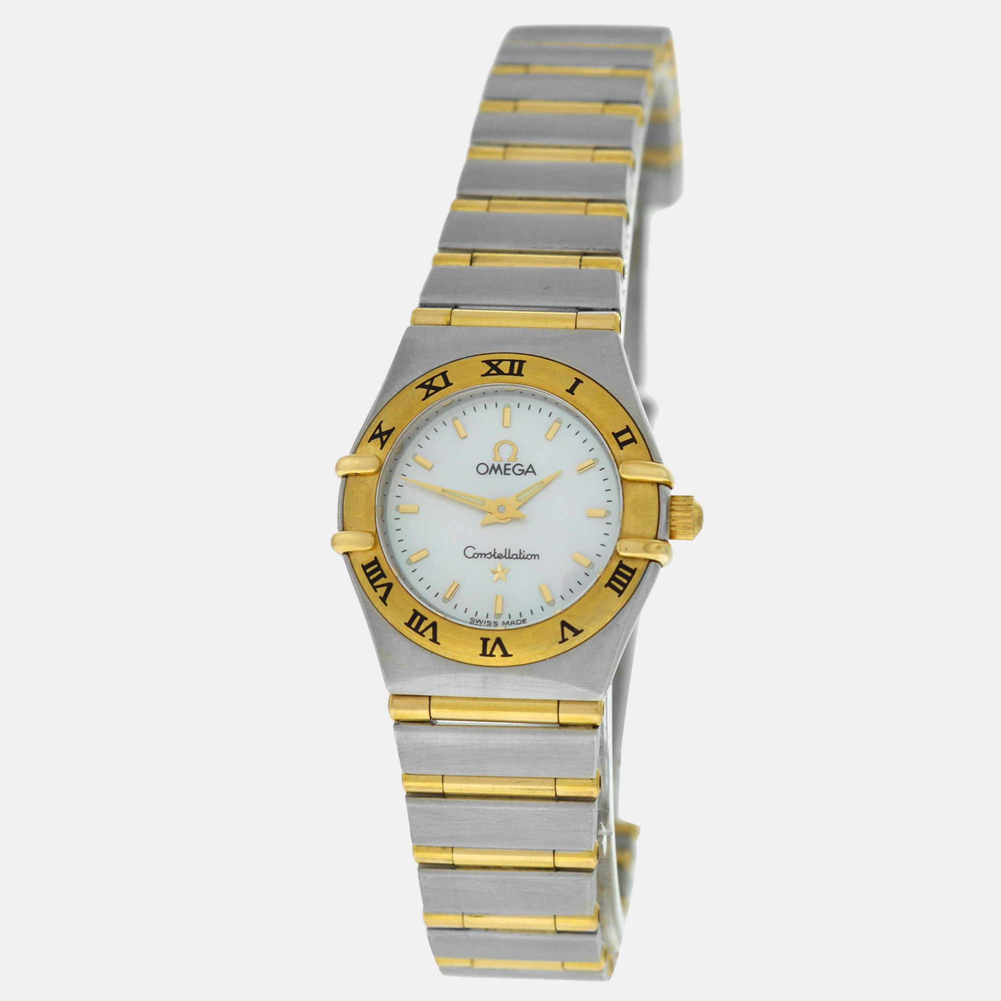 Omega Constellation 795.1203 Quartz MOP 18K Yellow Gold Stainless Steel Women’s Wristwatch 22 mm