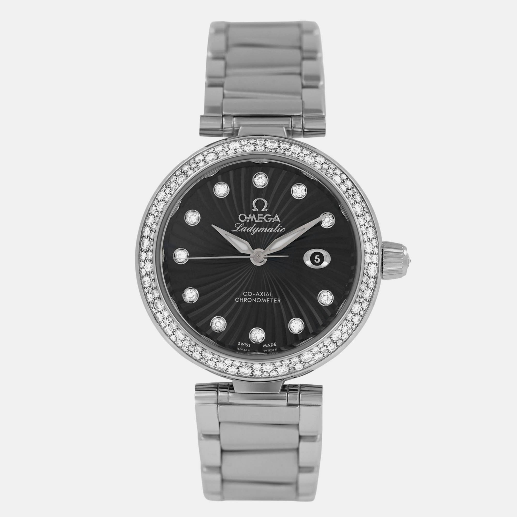 

Omega Ladymatic 425.35.34.20.51.001 Automatic Black Stainless Steel Women’s Wristwatch 34 mm