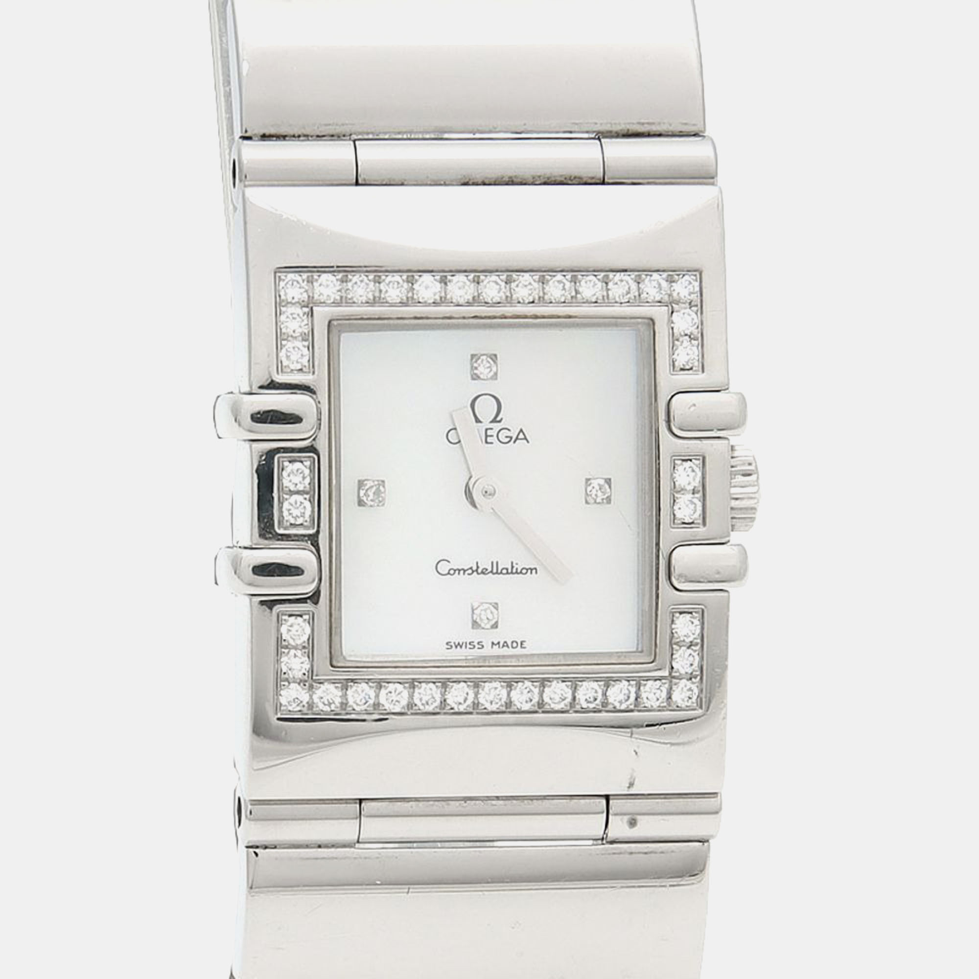 

Omega Constellation Quartz MOP Stainless Steel Women's Wristwatch 19 mm, White