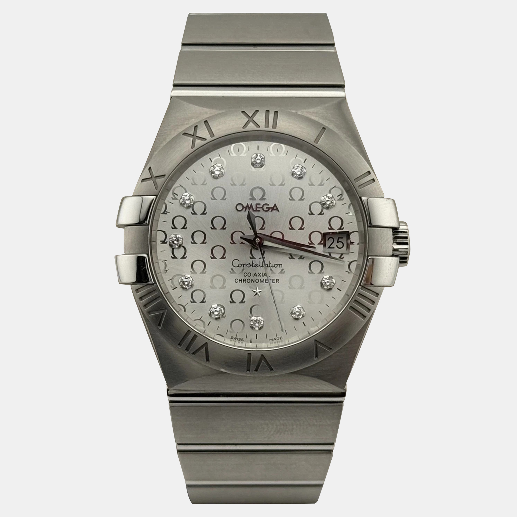 

Omega Constellation 123.10.35.20.52.002 Automatic Silver Diamond Stainless Steel Women's Wristwatch 35 mm