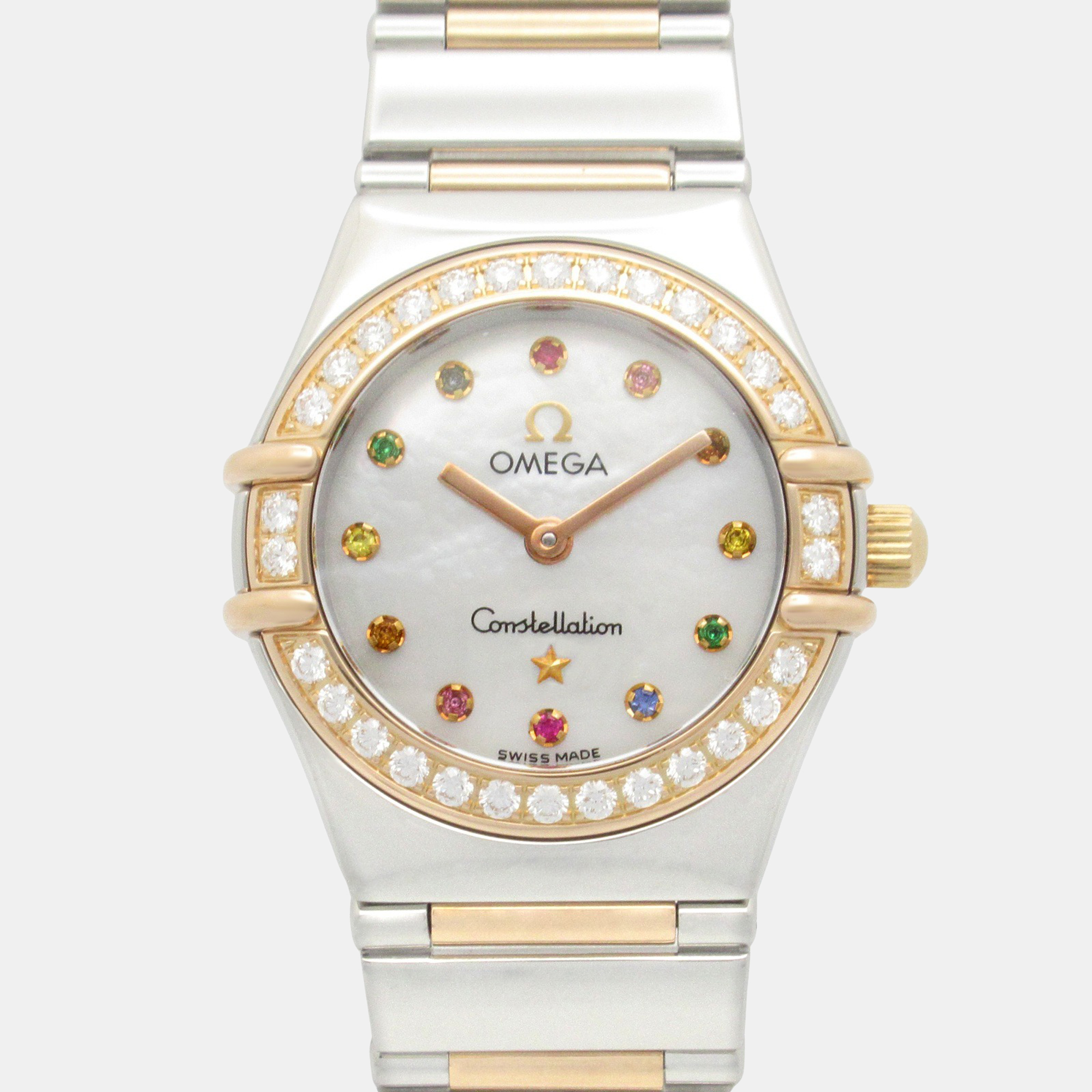 

Omega Constellation 1368.79 Quartz White 18k Rose Gold Stainless Steel Women's Wristwatch 23 mm