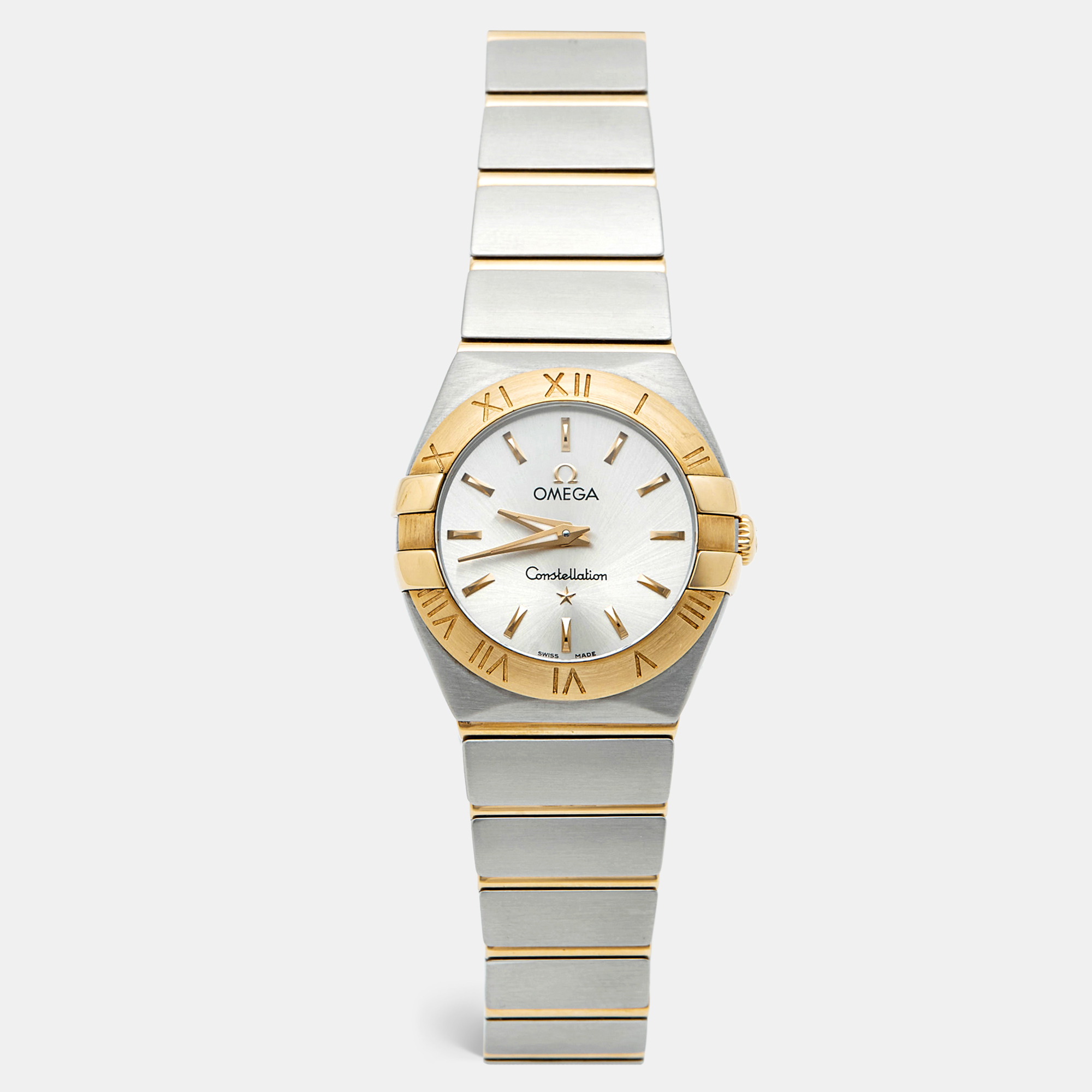 Omega Constellation 123.20.24.60.02.002 Silver Dial 18K Yellow Gold Stainless Steel Women’s Wristwatch 24 mm