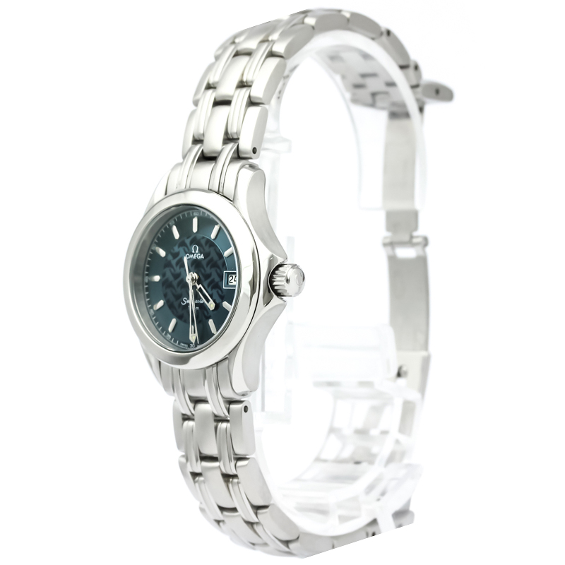 Pre Owned Omega Blue Stainless Steel Seamaster Women's Wristwatch 26MM