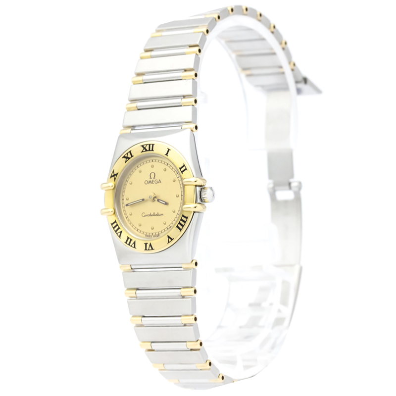 Omega Gold 18K Yellow Gold and Stainless Steel Constellation Women's Wristwatch 22MM