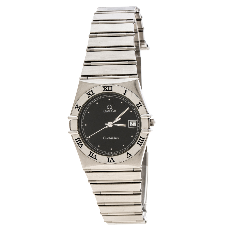 Omega Black Stainless Steel Constellation 396.1070.1 Women's Wristwatch 32 mm