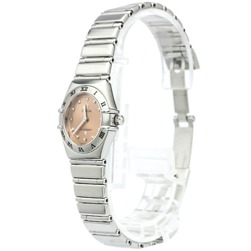 Pre Owned Omega Orange Stainless Steel Constellation Women's Wristwatch 22MM