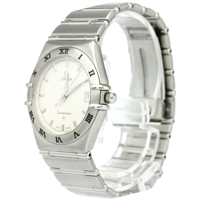 Omega Silver Stainless Steel Constellation Women's Wristwatch 33MM