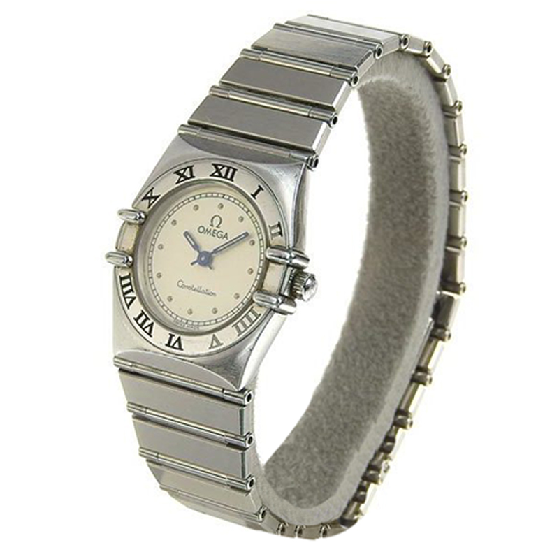 Omega White Stainless Steel Constellation Women's Wristwatch 23MM