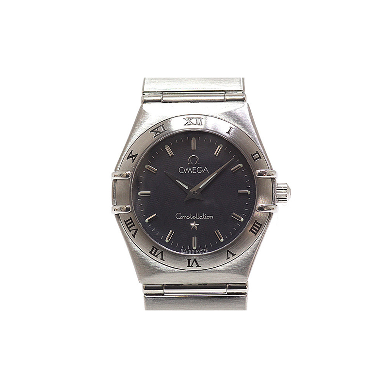 Omega Grey Stainless Steel Constellation Women's Wristwatch 24MM