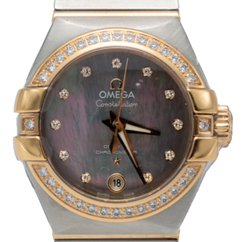 

Omega Mother Of Pearl Steel & Rose Gold Diamond Constellation Automatic Women'S Watch